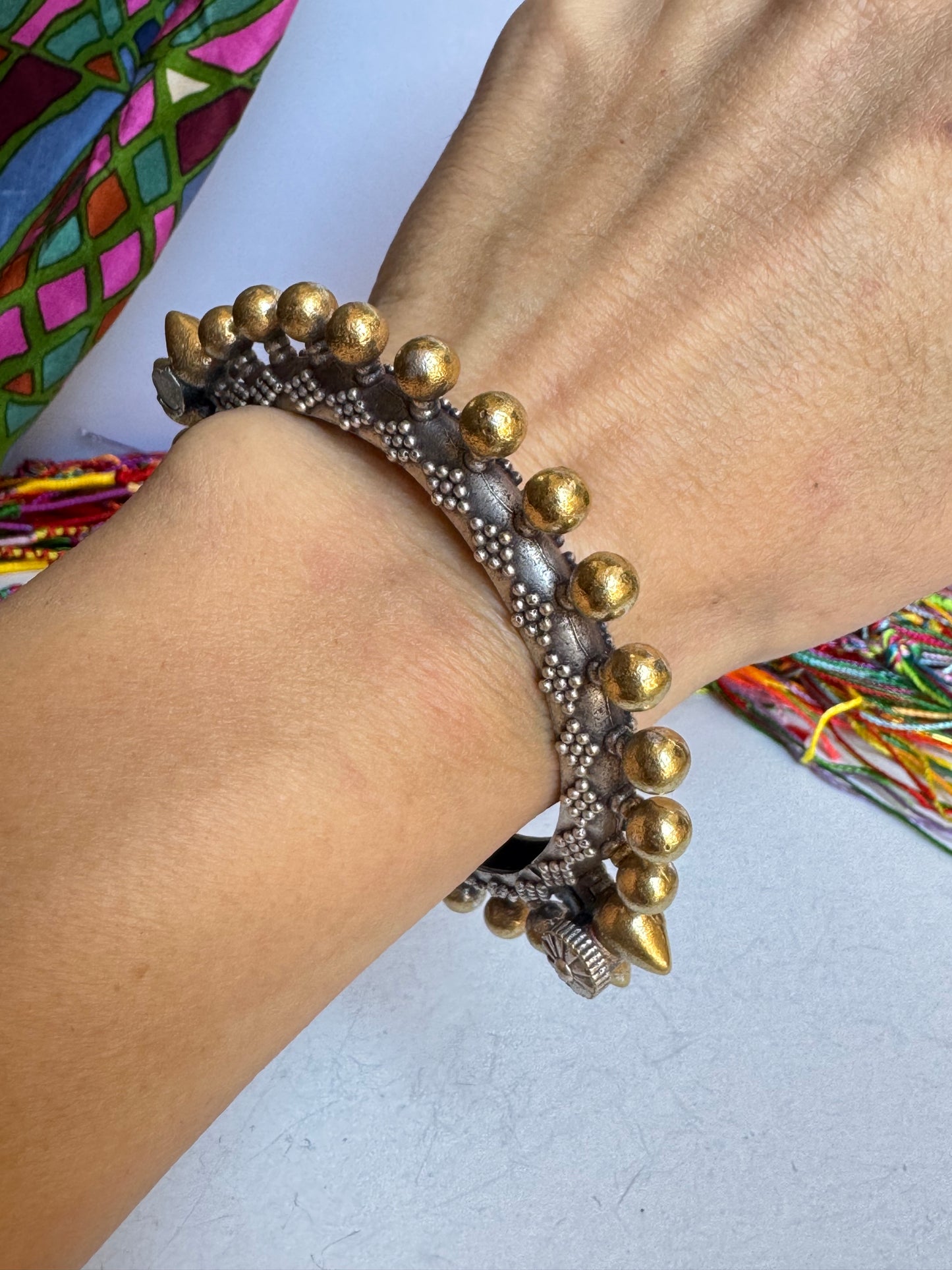 Bracciale bangle argentato e dorato