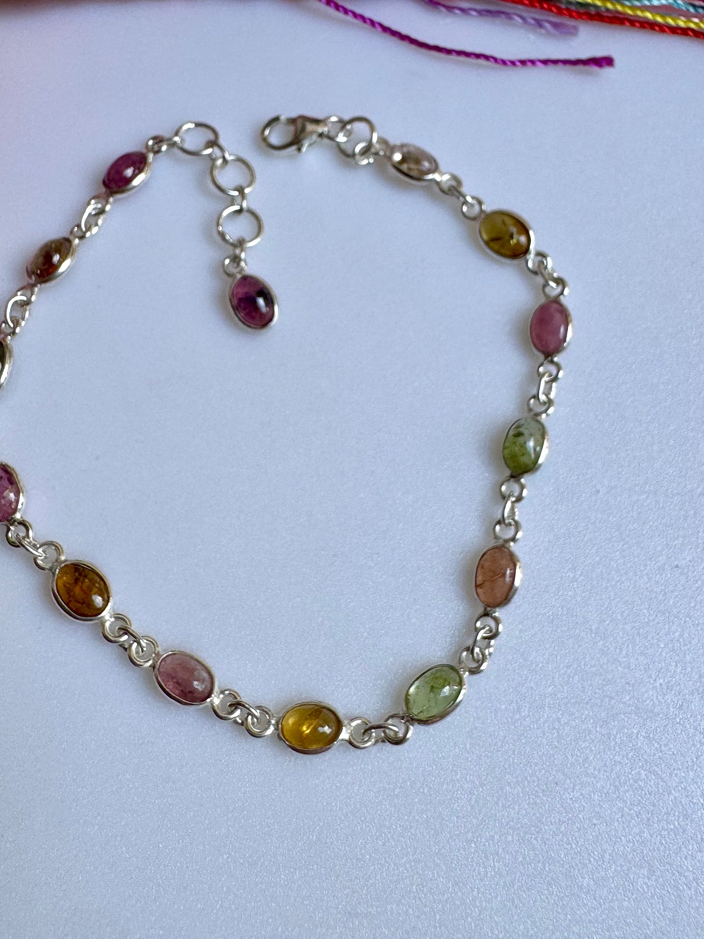 925 Silber Turmalin Armband B49