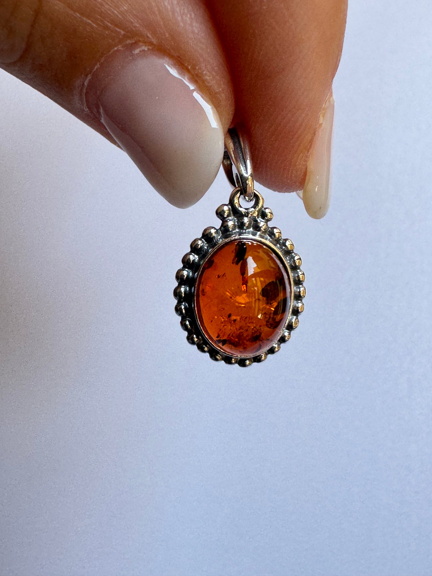 C20 amber 925 silver pendant