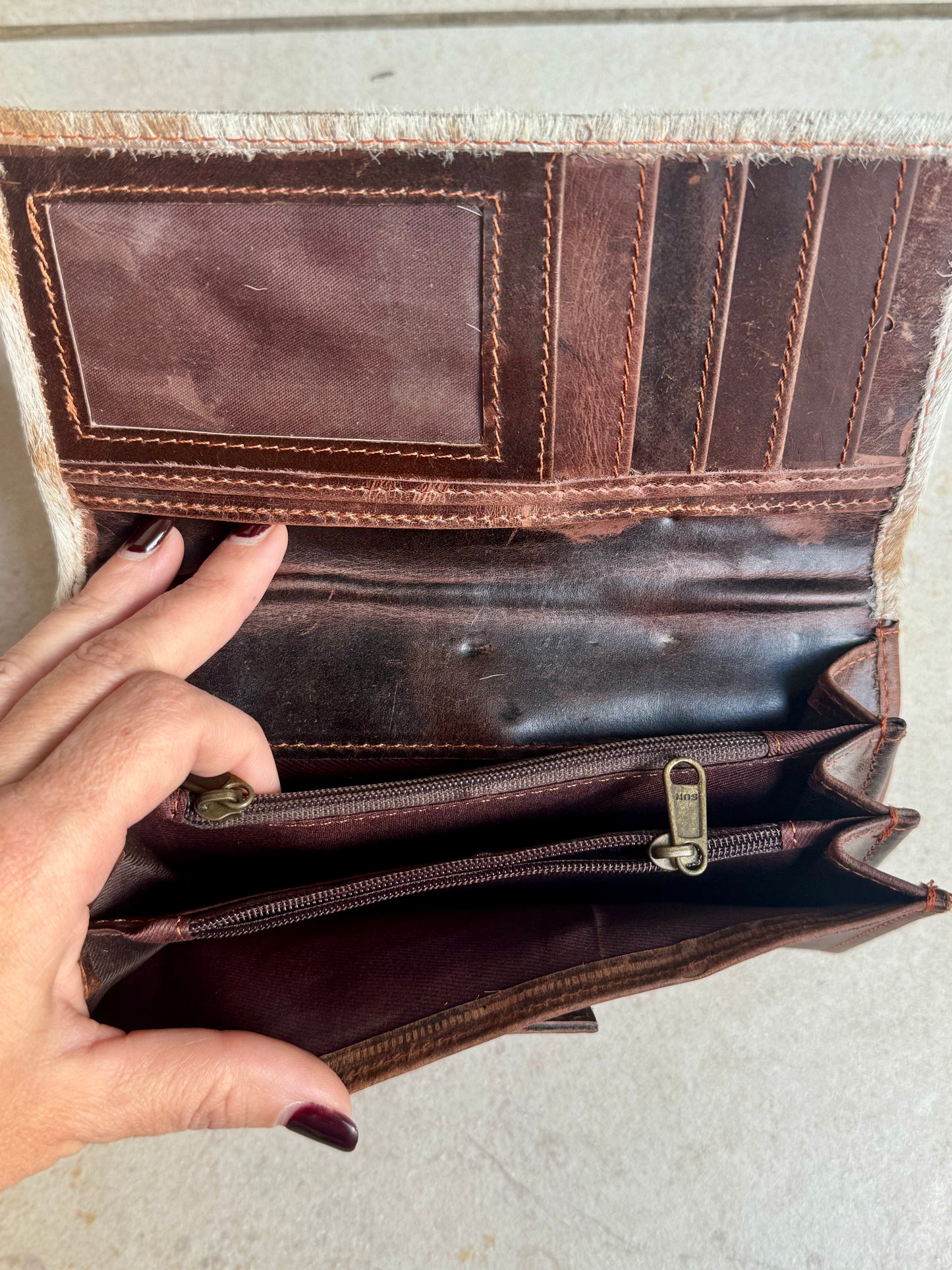 Brown leather wallet