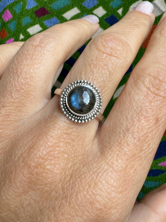 Labradorite Silver Ring E92