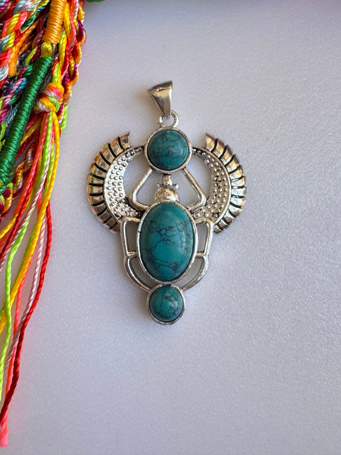 Ciondolo boho argentato howlite