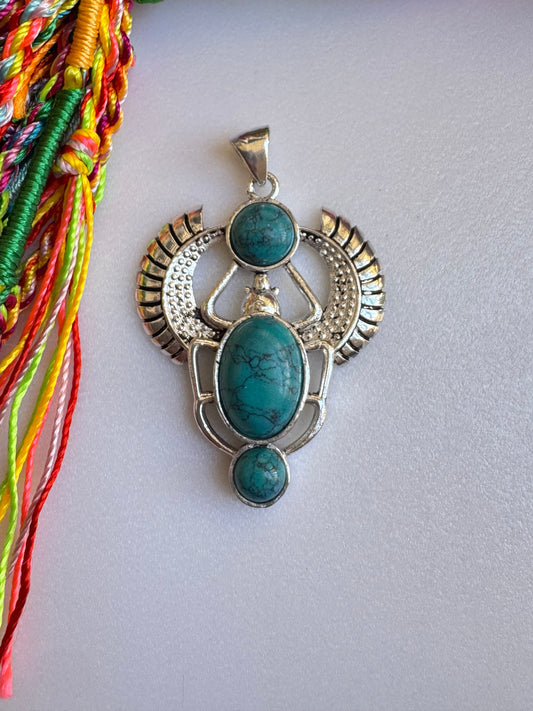 Ciondolo boho argentato howlite