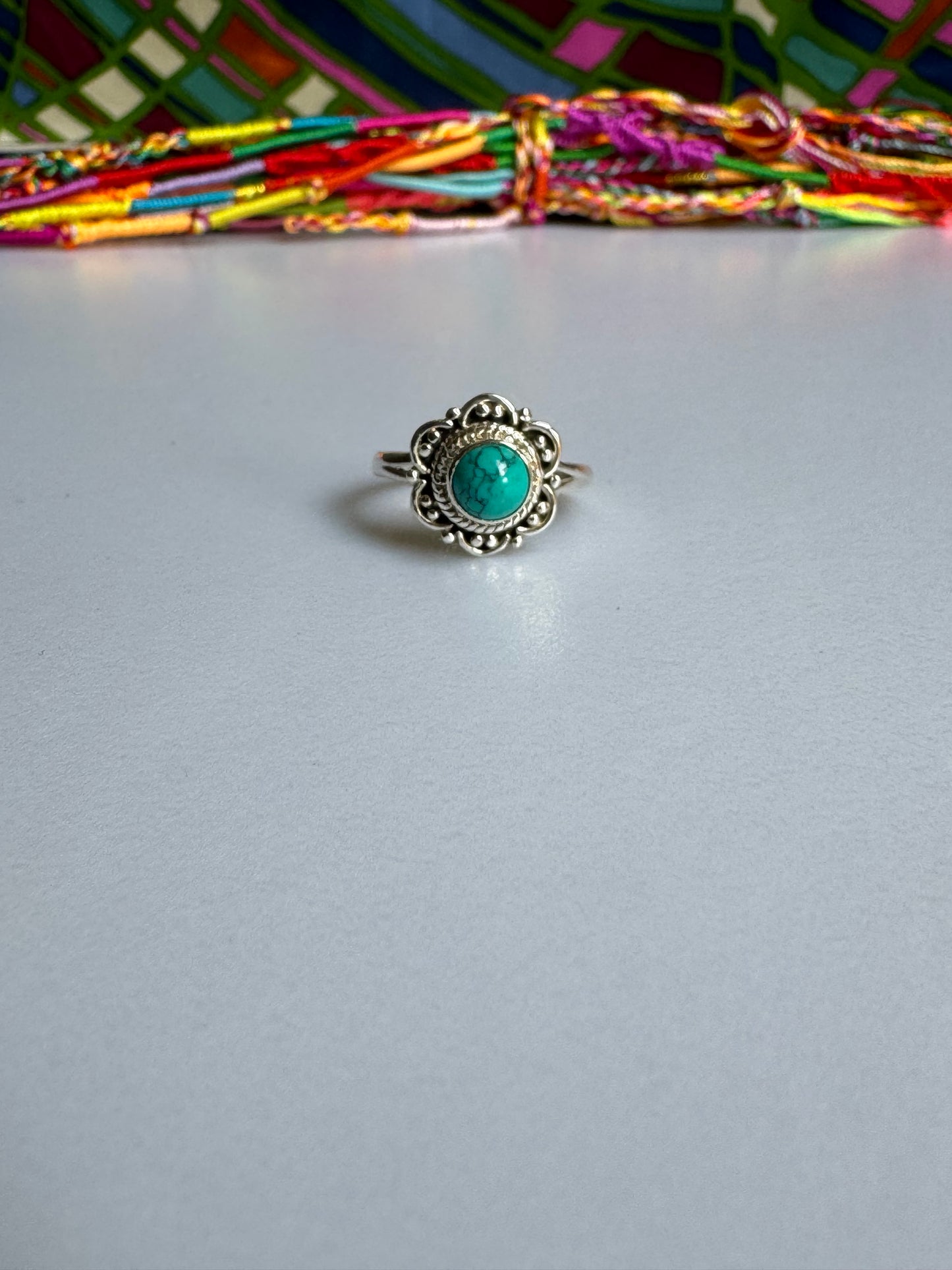 Ring silver925 turquenite howlite turquoise Z9