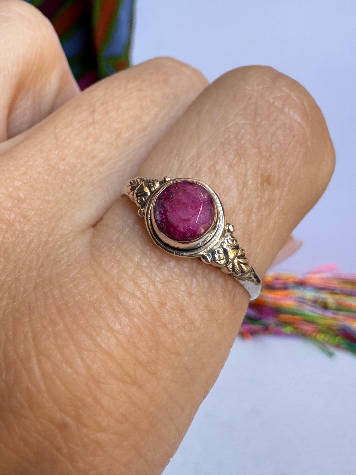 Anello argento 925 misura 20 radice di rubino RR3