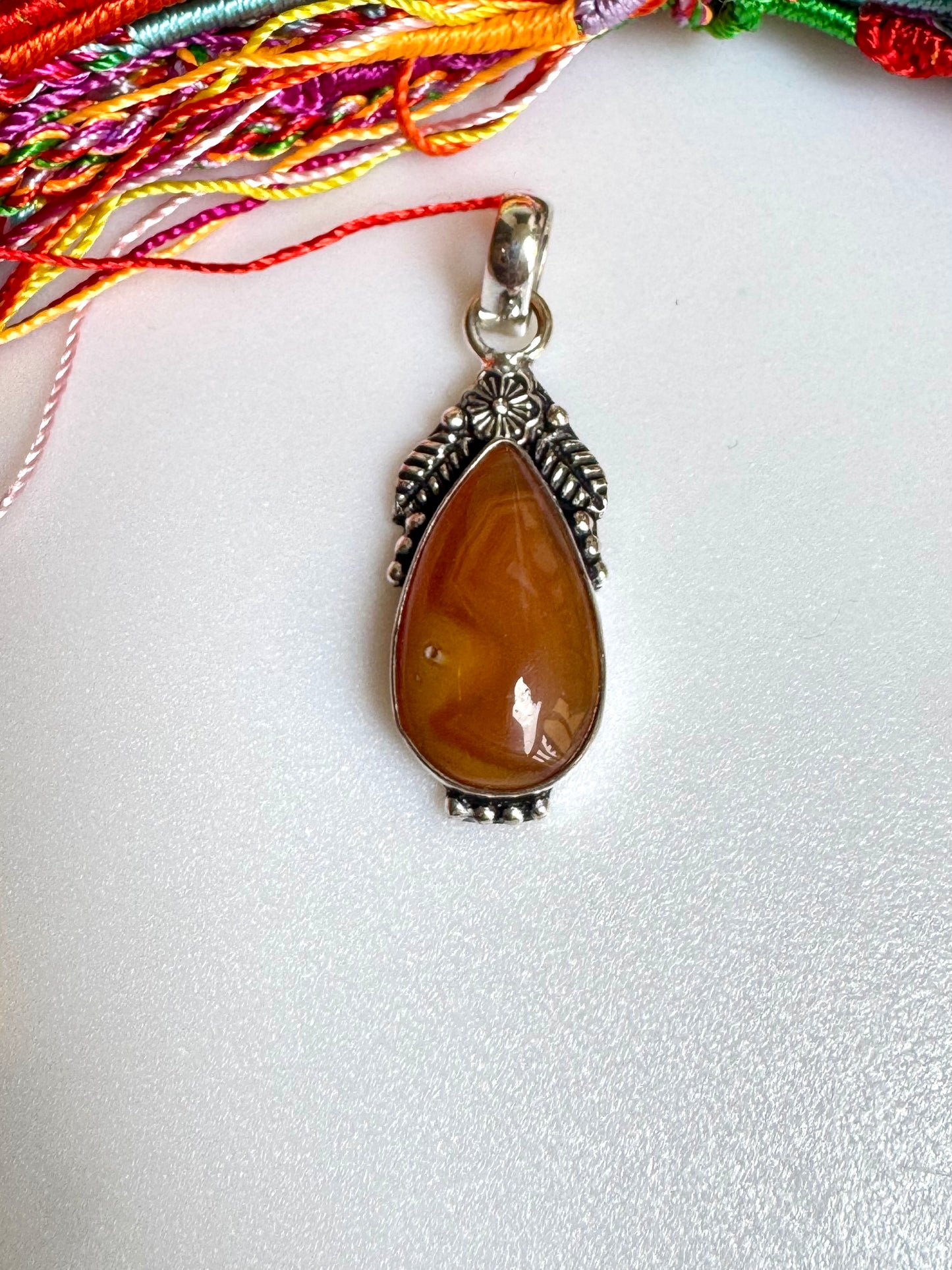 Ciondolo argentato agata