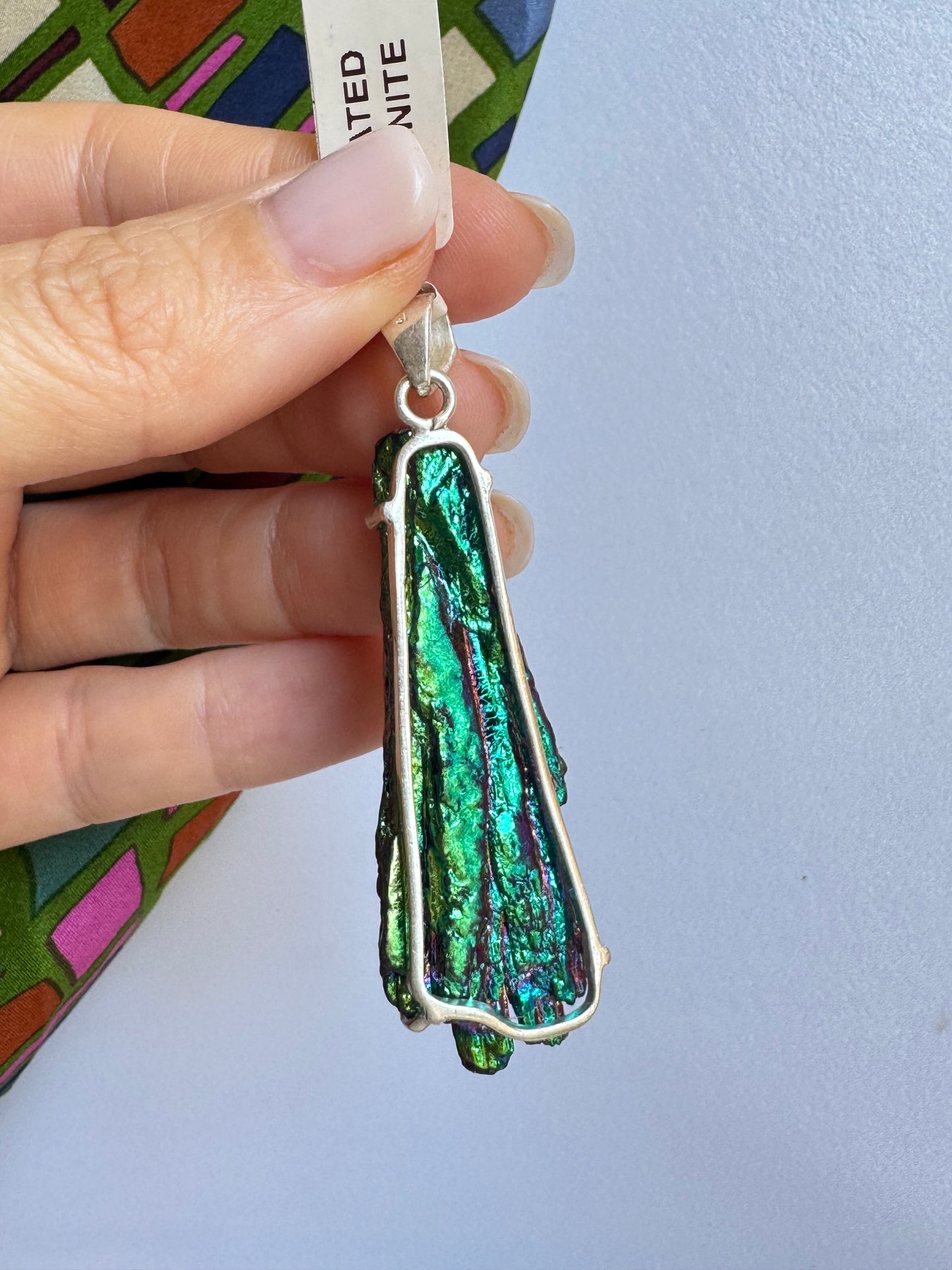 Ciondolo argento 925 kyanite arcobaleno 26K