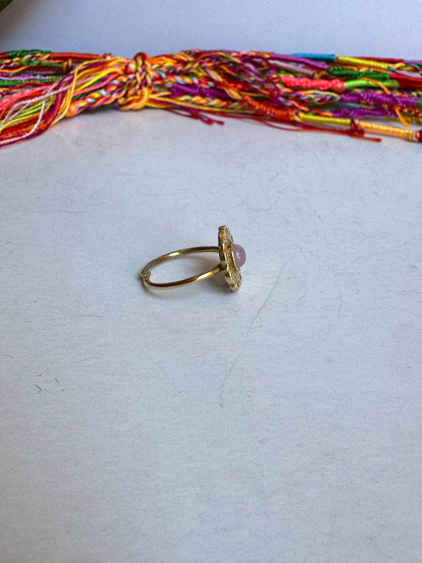 Anello boho dorato rosa