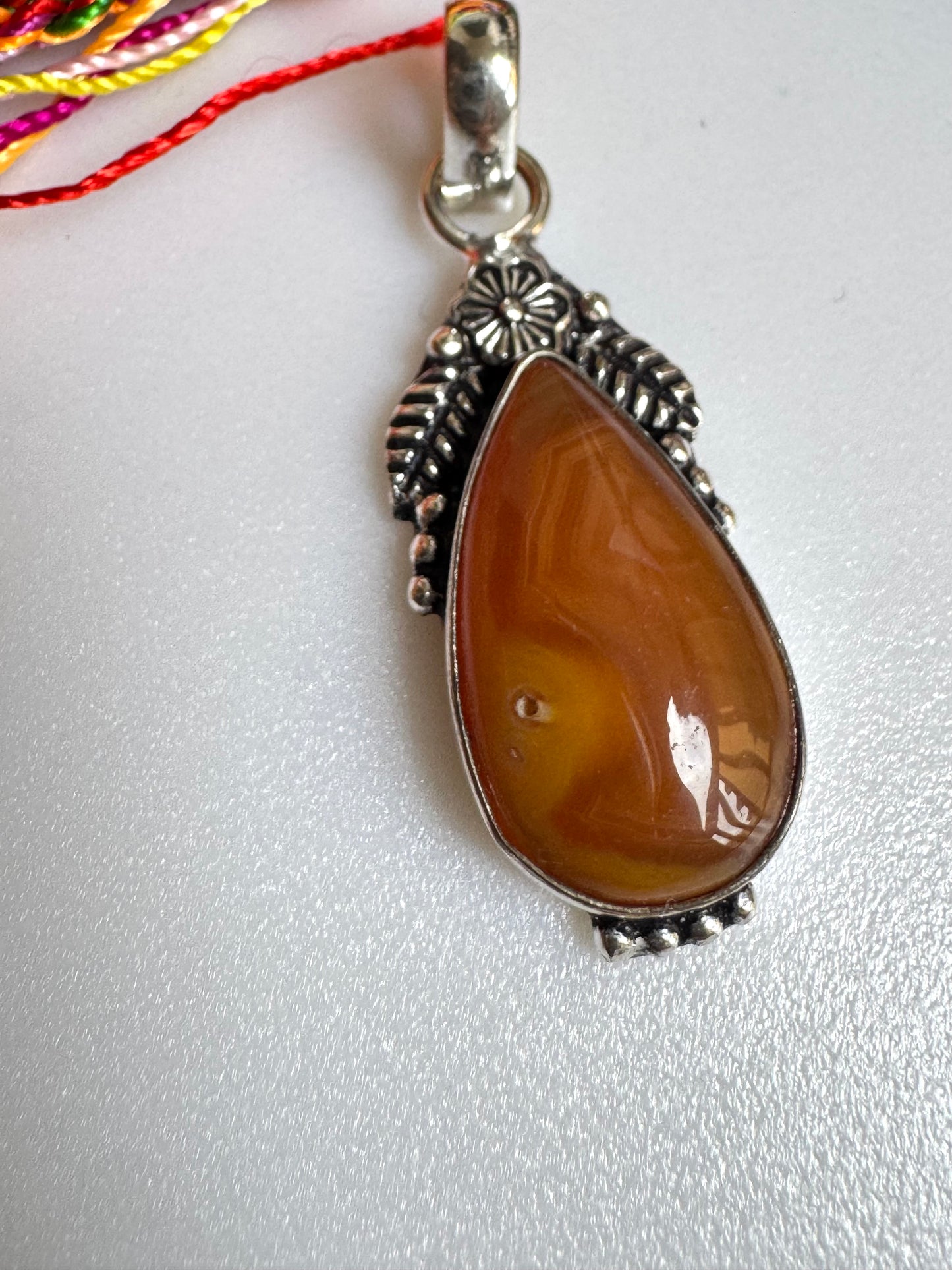 Ciondolo argentato agata