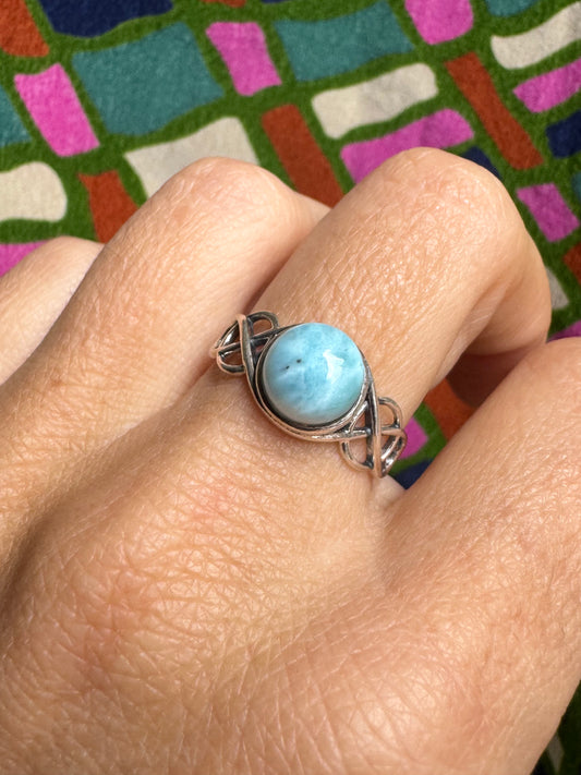 925 silver larimar ring size 15/16 3L