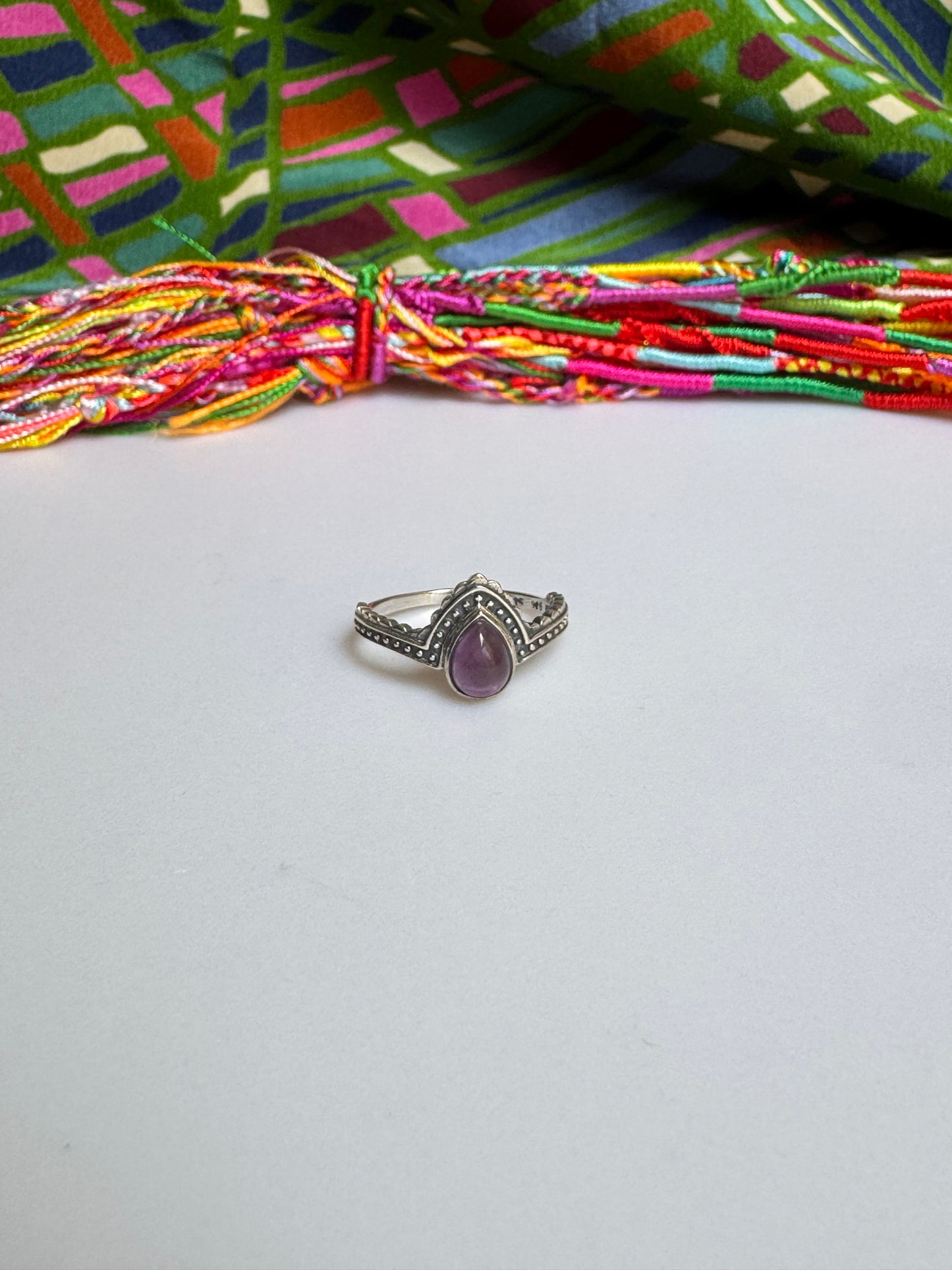 925 silver amethyst ring size 24/25 - 4A