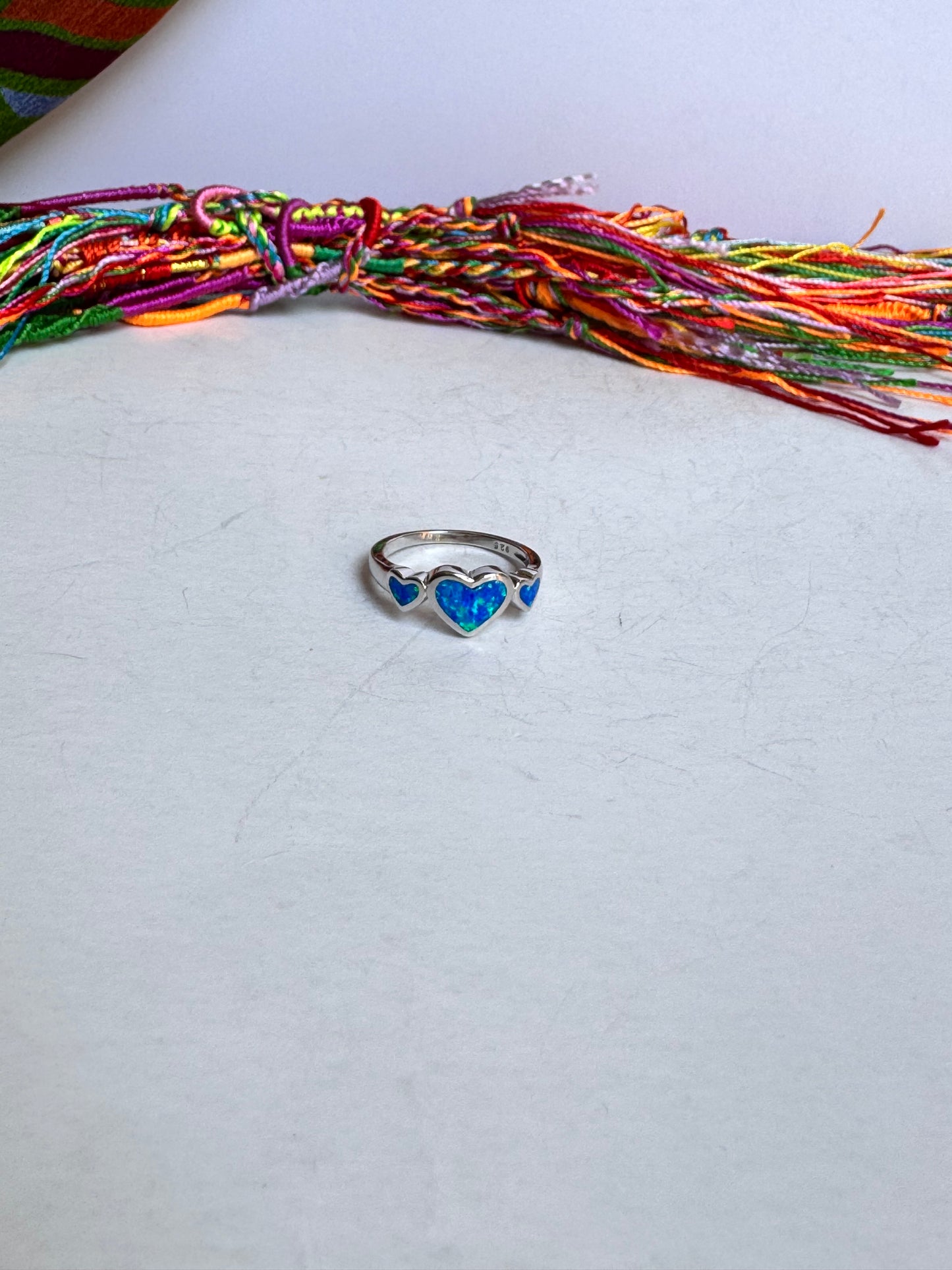 Anello argento 925 rana opale blu misura 16 17OP