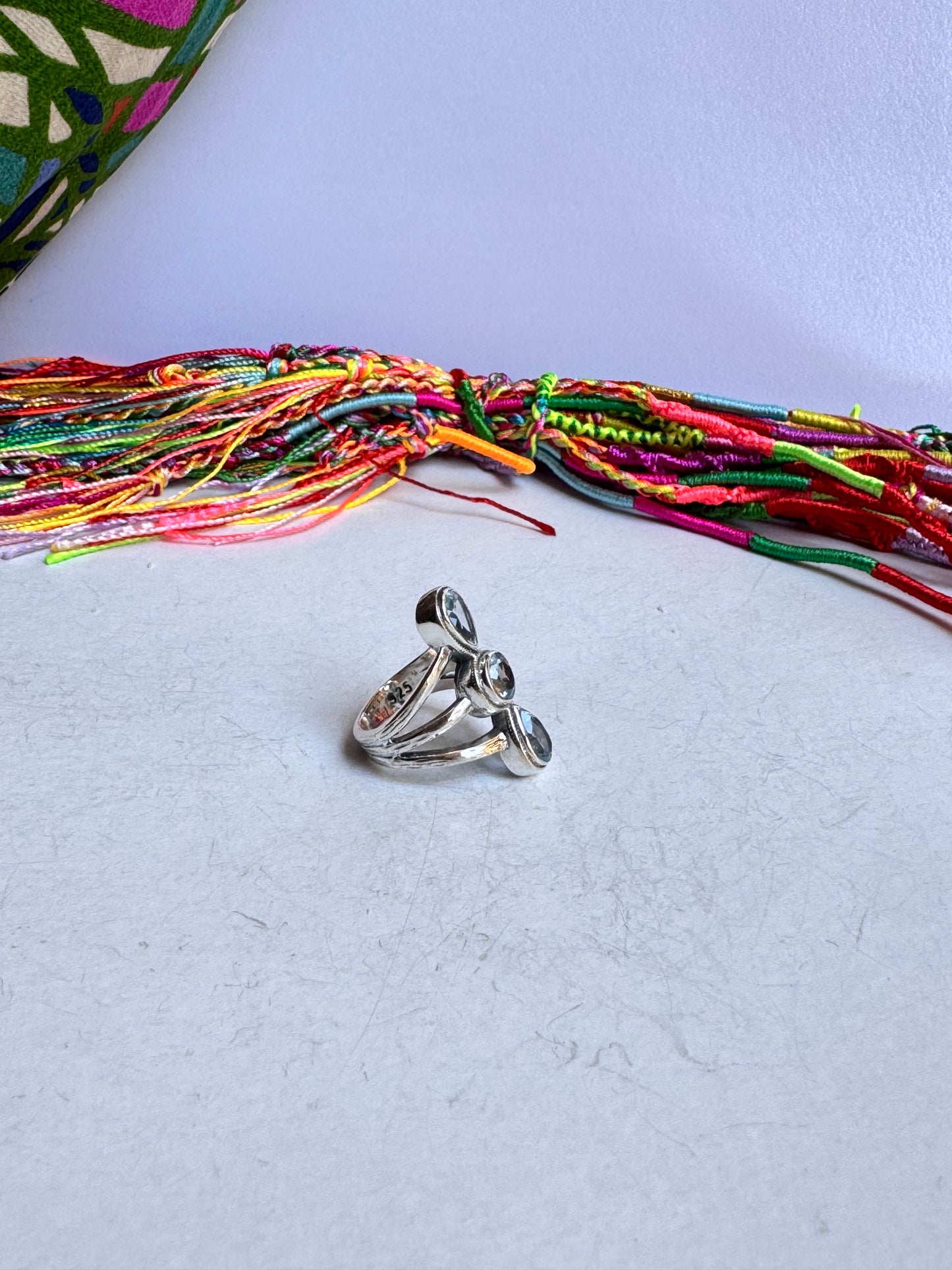 Anello argento 925 acquamarina misura 13/14 - 20UM