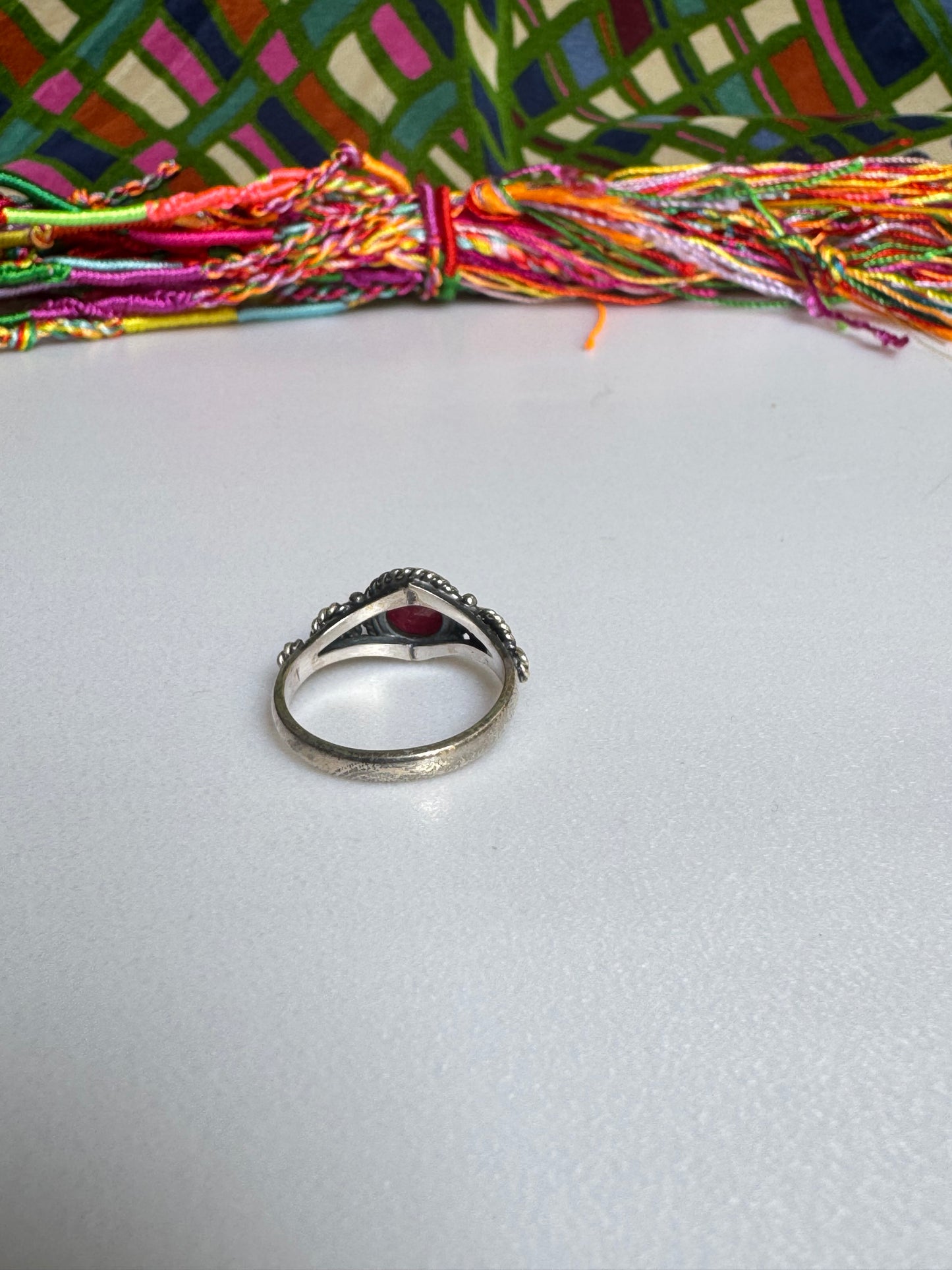 Anello argento 925 radice di rubino misura 18 - 12AM