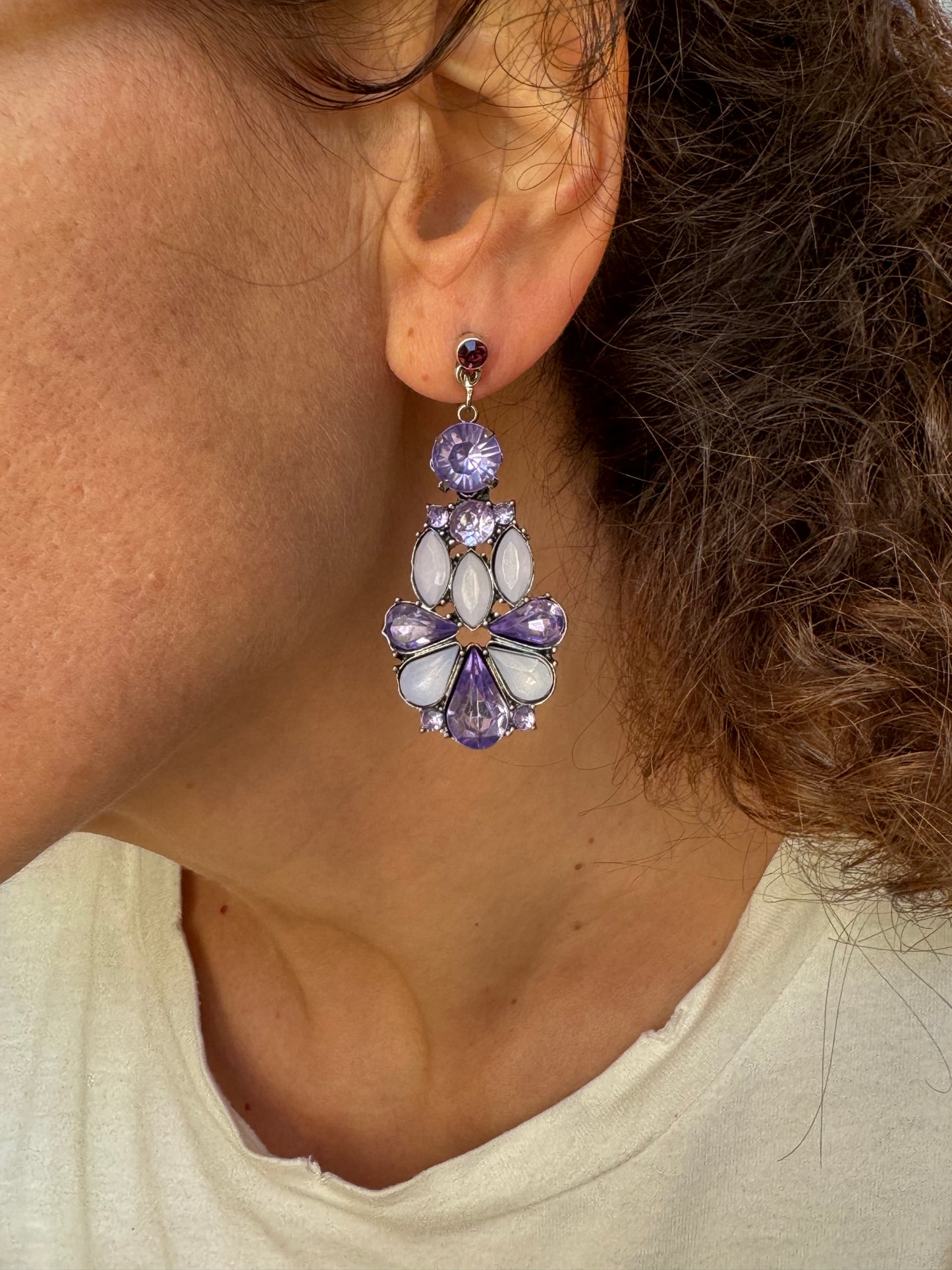 Lilac silver earrings