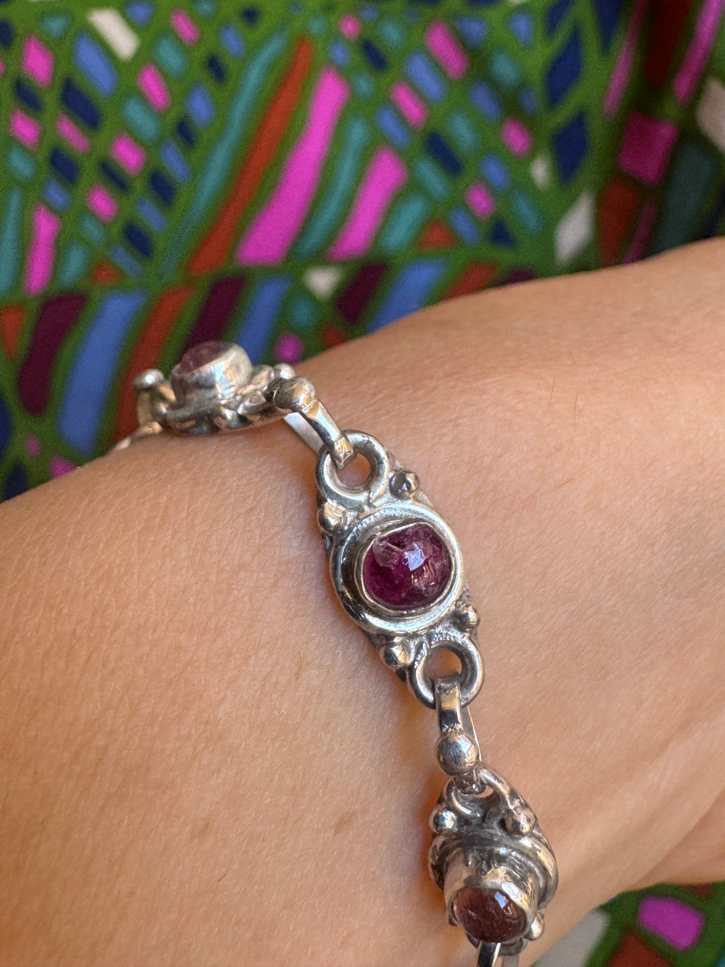 925 Silber Turmalin Armband B59