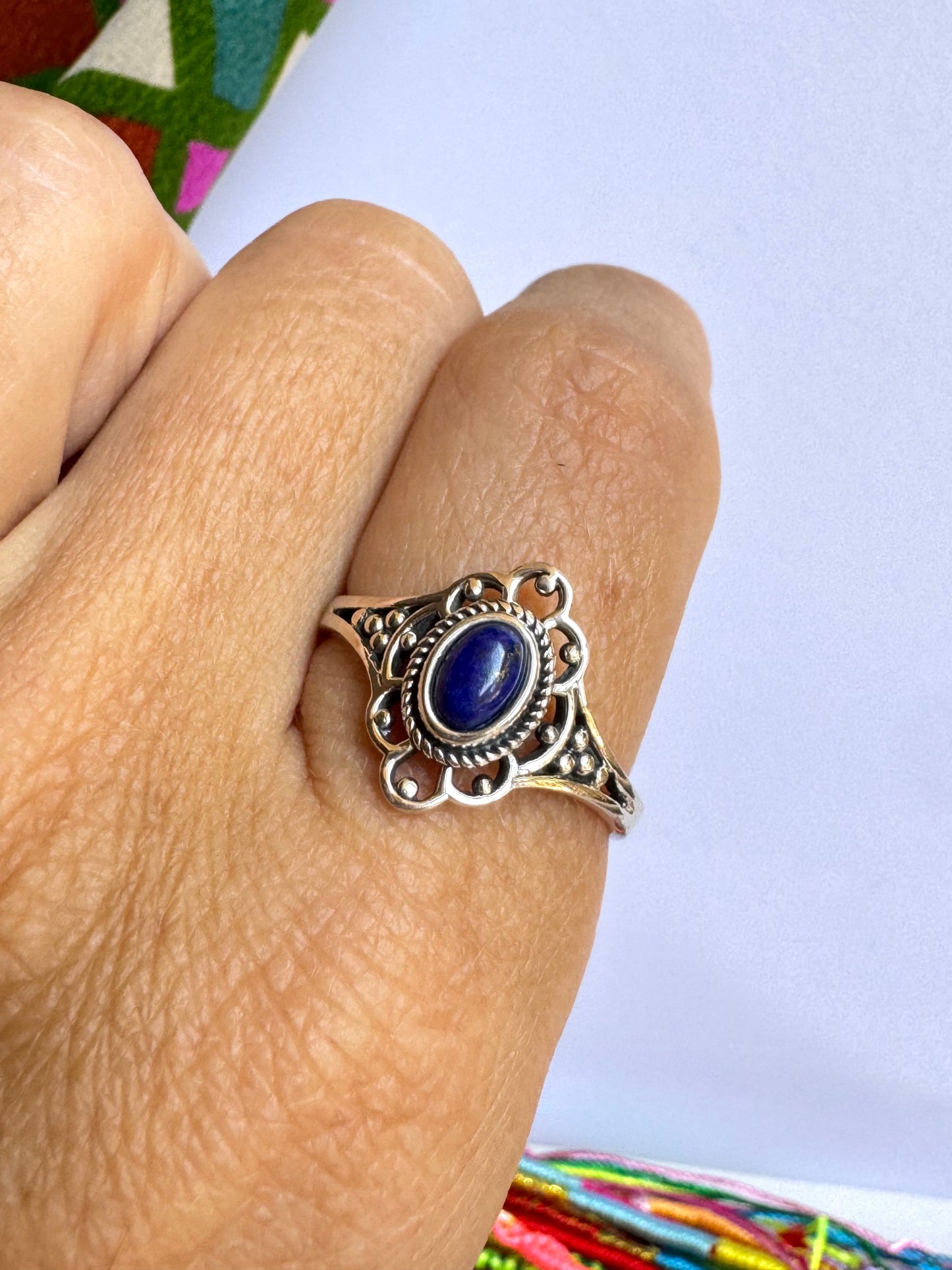 Anello argento 925 lapislazzuli misura 22 - 27UM