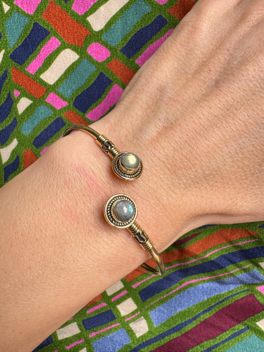 Bracciale boho dorato labradorite