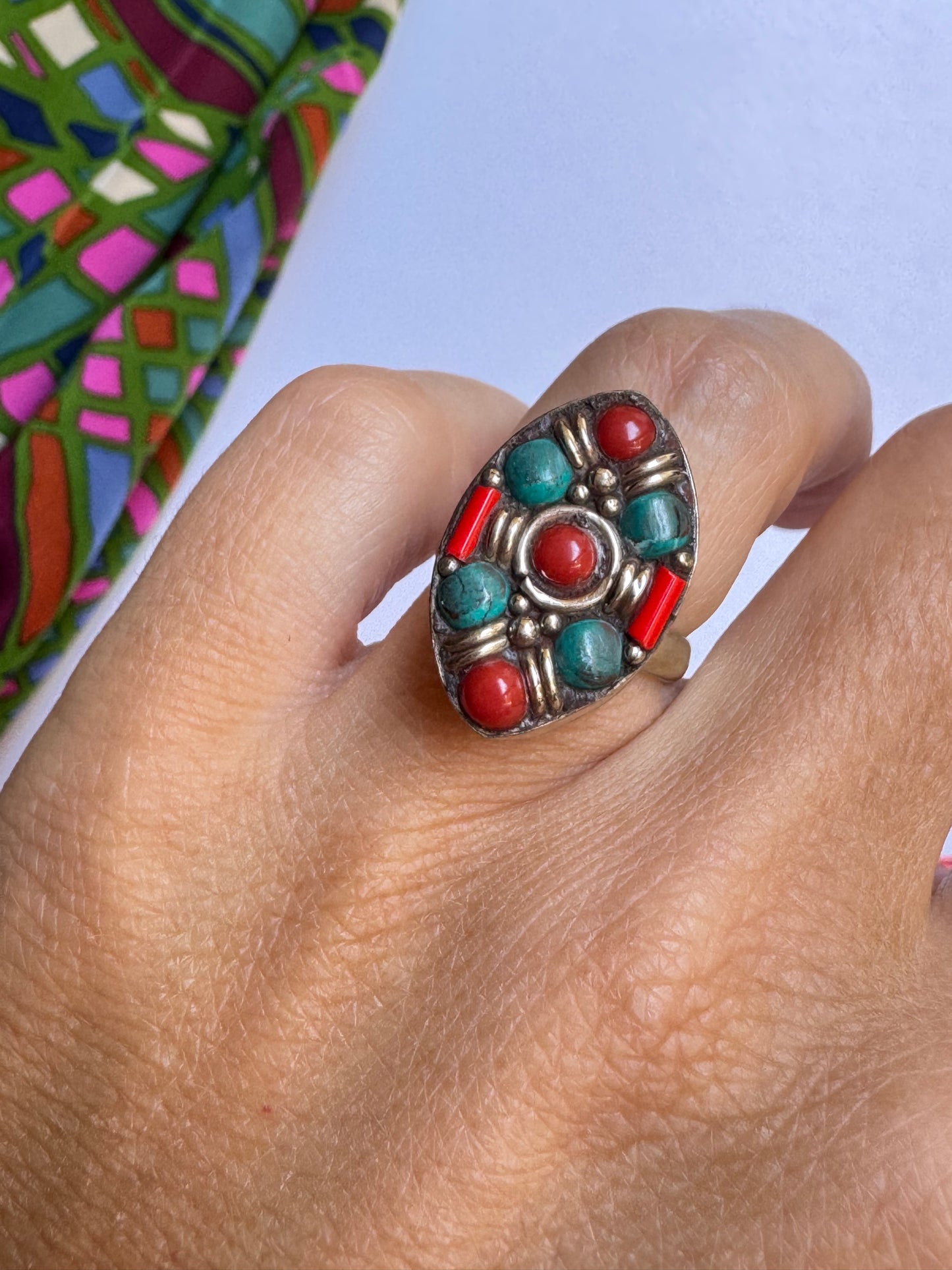 Anello nepalese mosaico