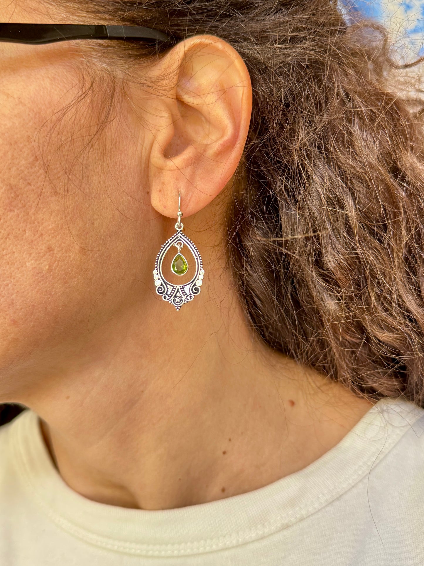 925 silver earrings with phospherite D11