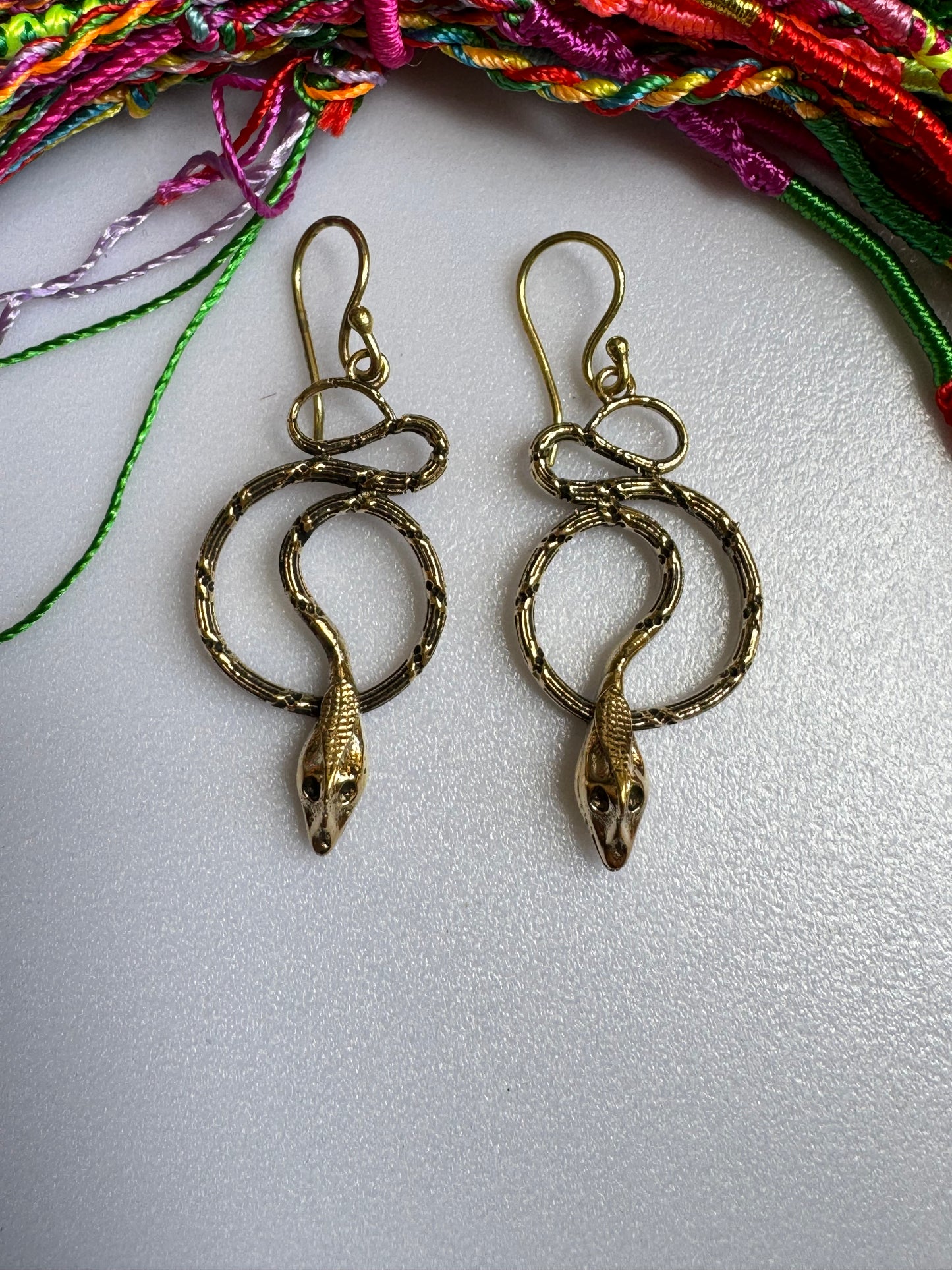 Golden snake boho earrings