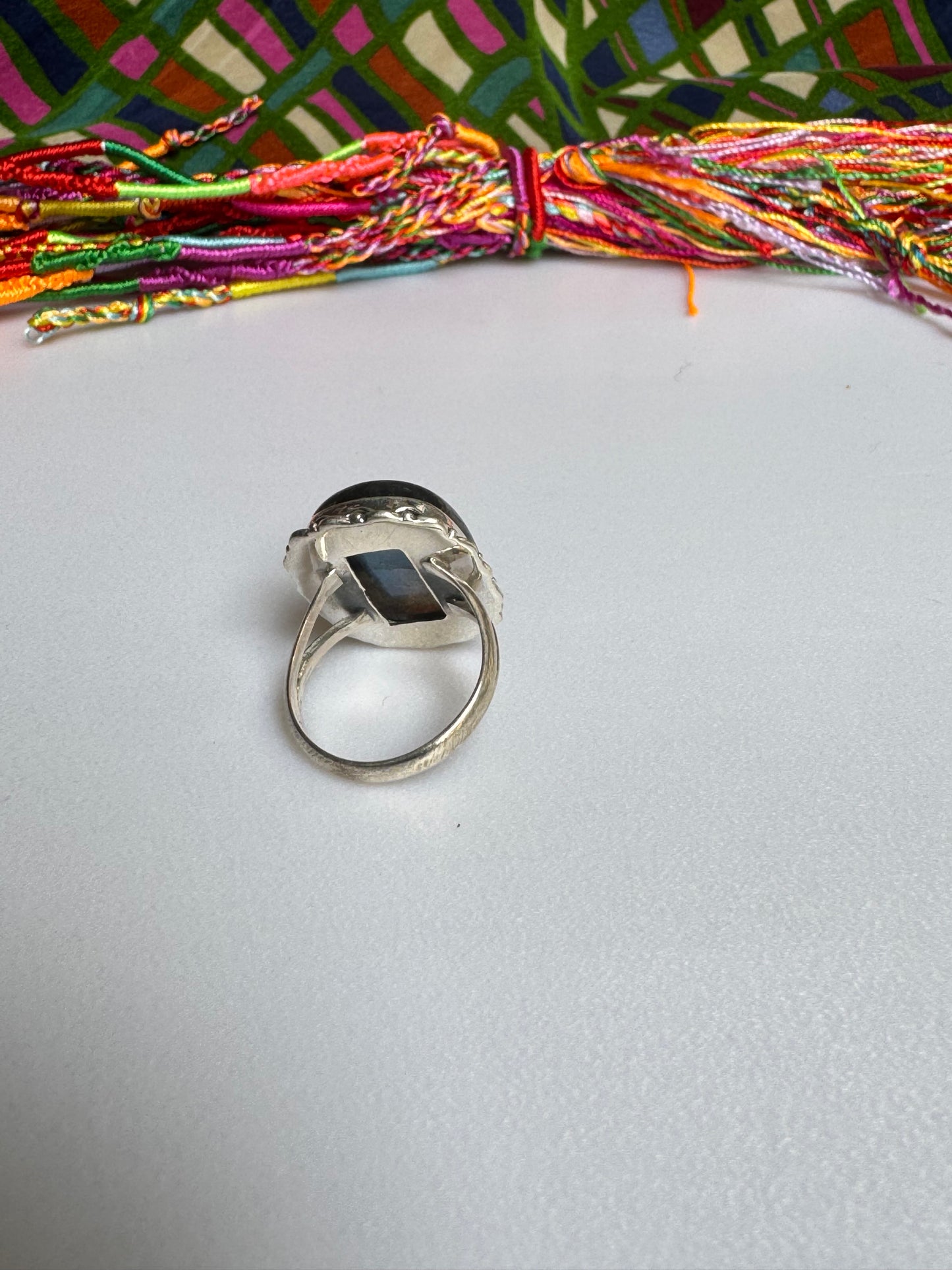 925 silver labradorite ring size 19/20 - 1LA