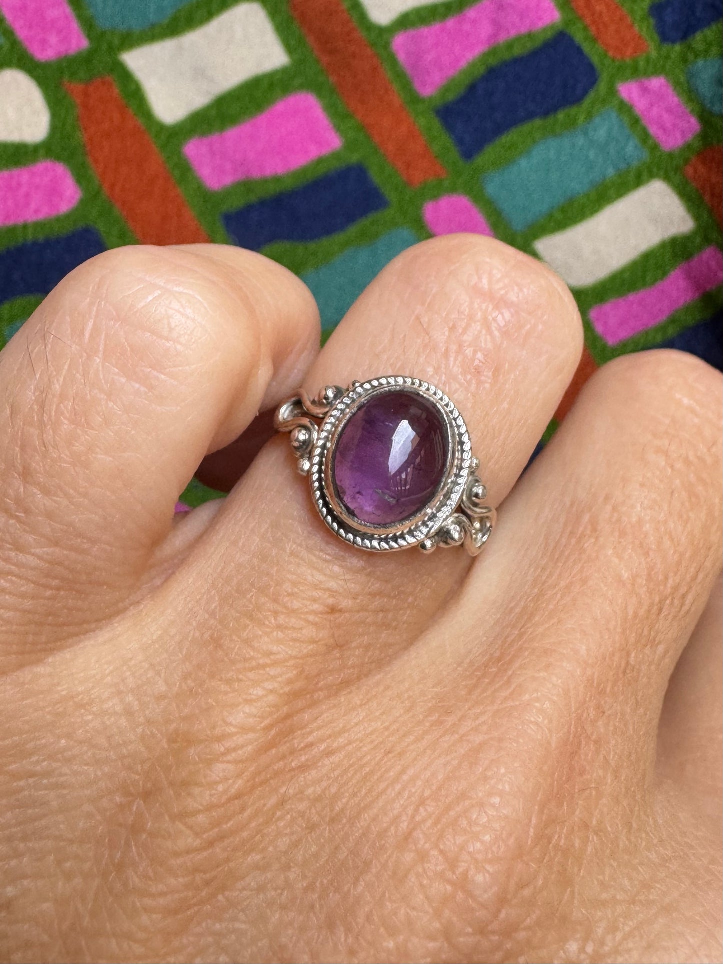 925 silver amethyst ring size 11/12 - 3A