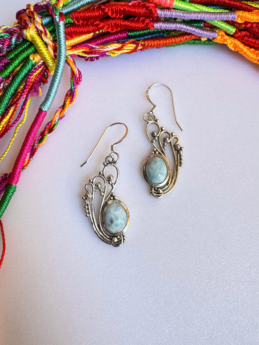 925 silver larimar earrings R27