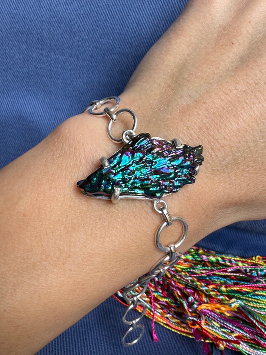 Regenbogen-Kyanit-Armband aus 925er Silber B26