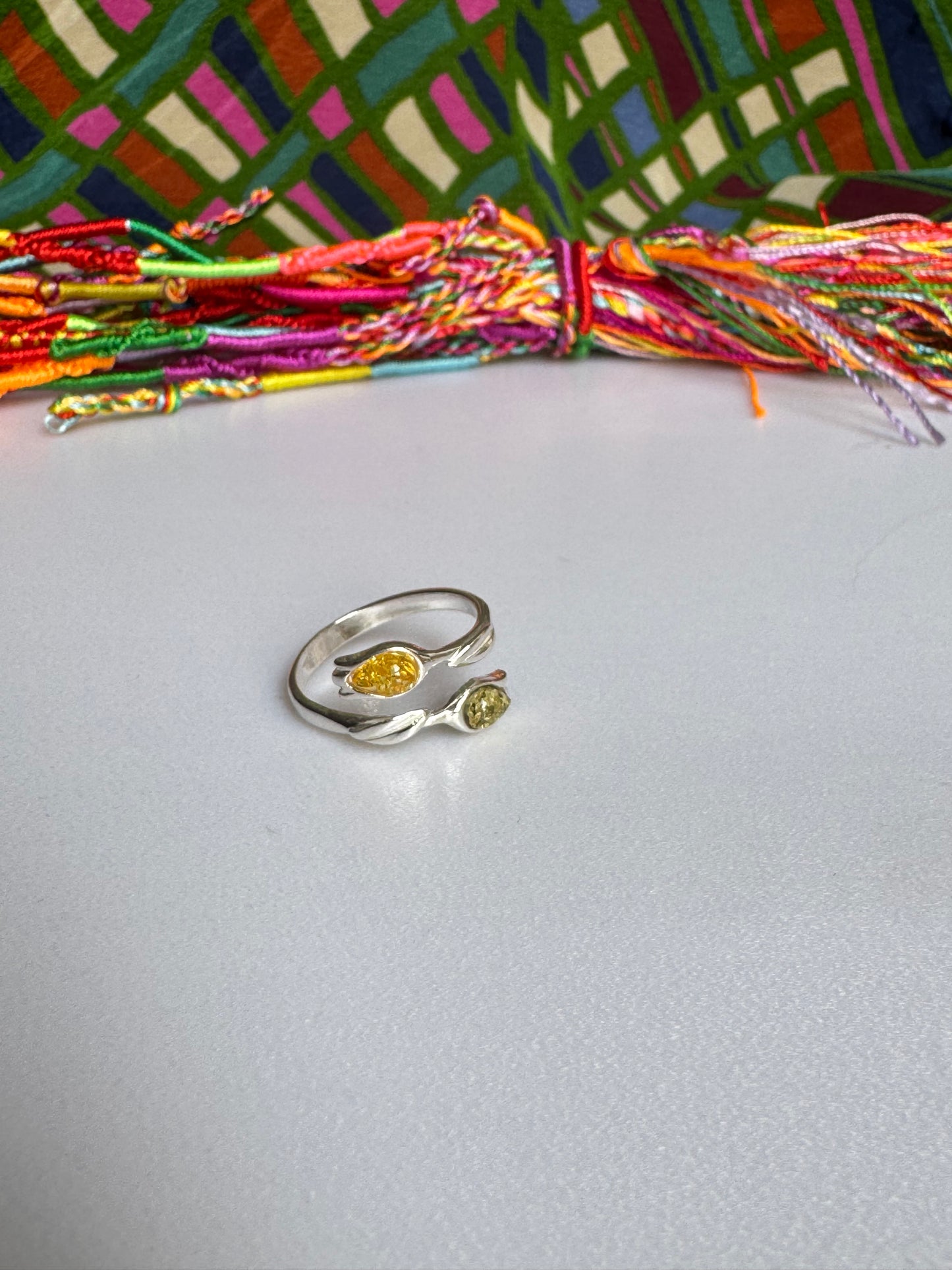 925 silver amber ring size 19 adjustable 53A