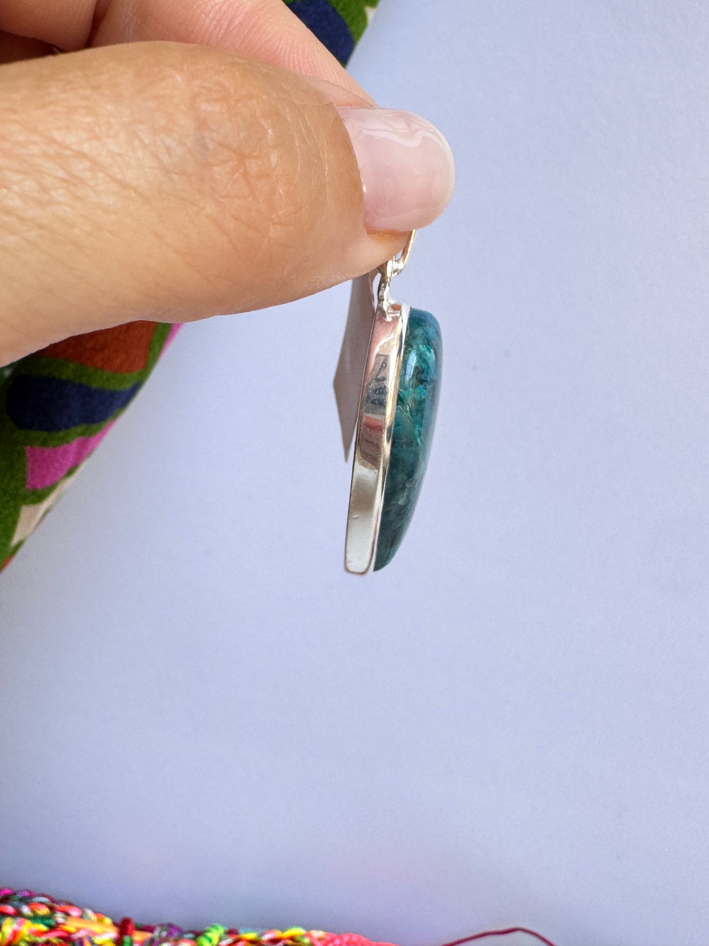 Ciondolo argento 925 azzurrite 39K