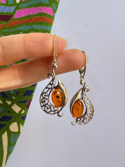 24AM Amber Silver 925 Earrings
