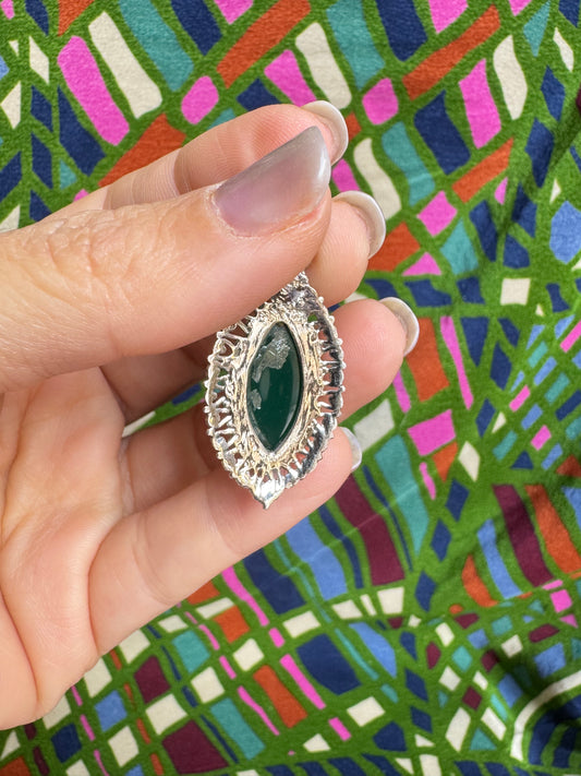 Ciondolo argento 925 onice verde 5L