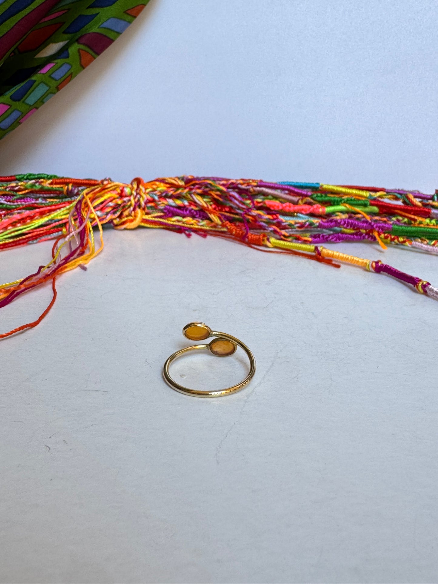 Anello boho dorato arancio