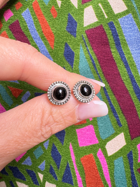 Black onyx 925 silver earrings