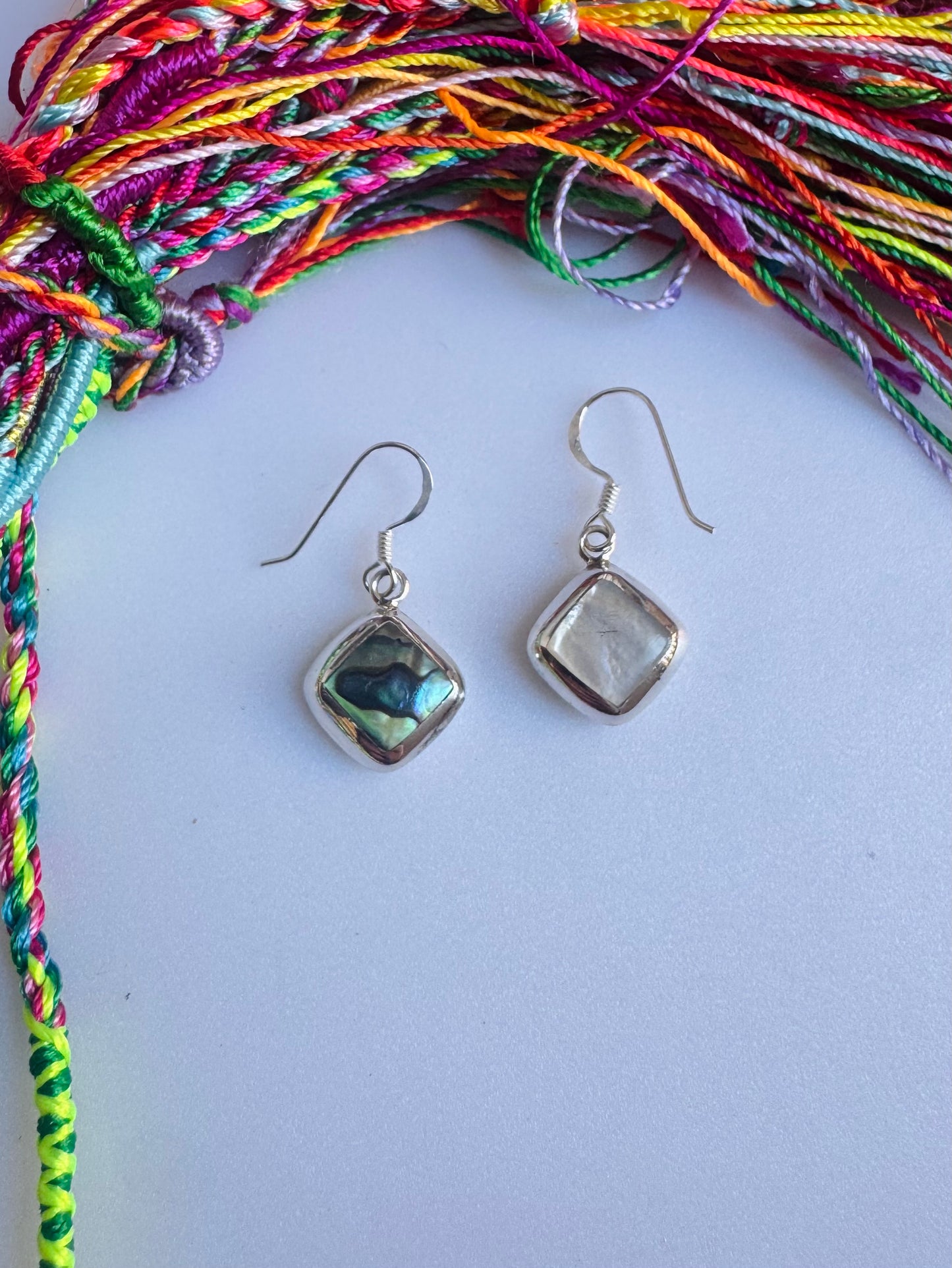 925 silver mother-of-pearl earrings R59