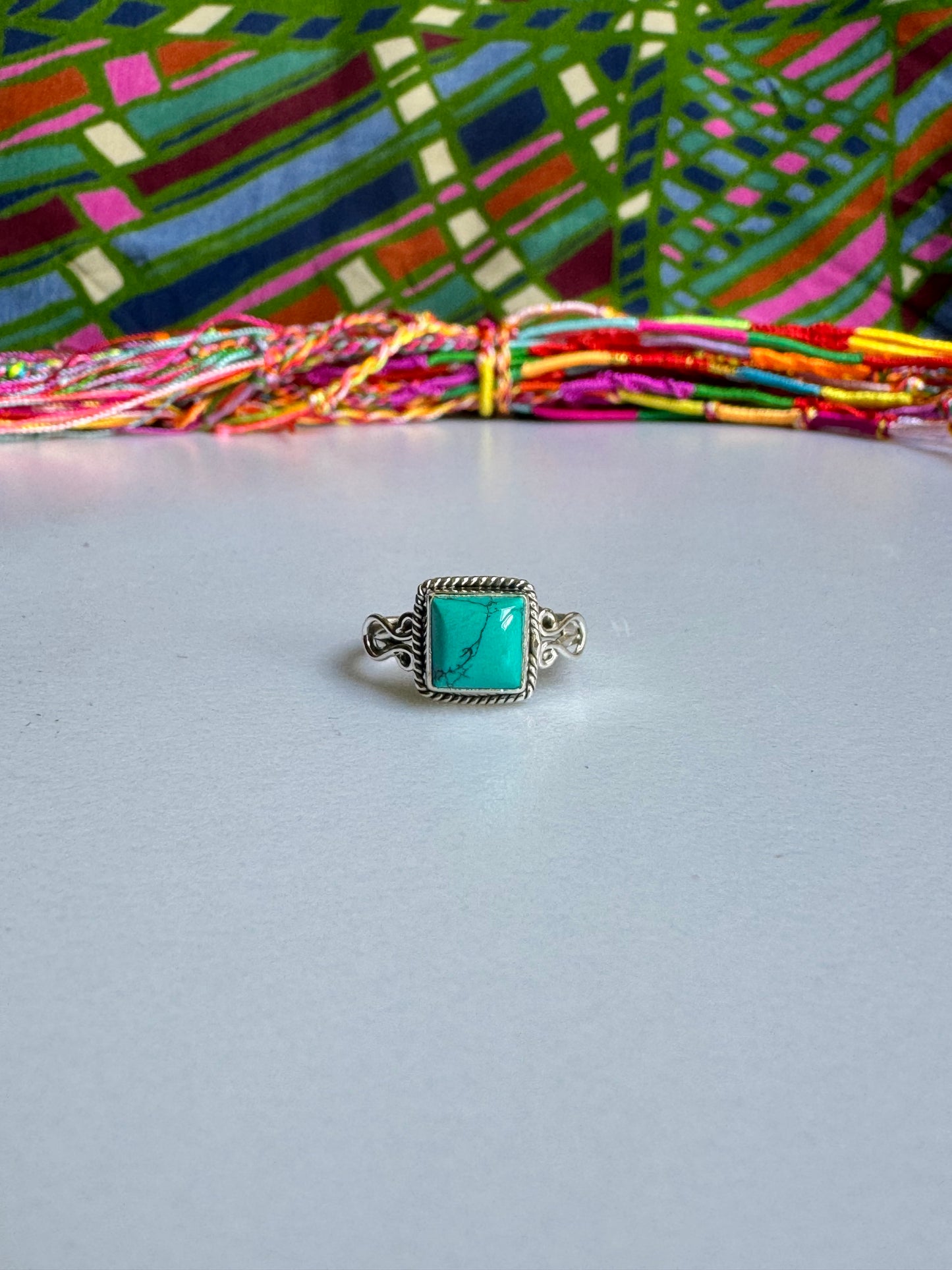 Ring silver925 turquenite howlite turquoise E73