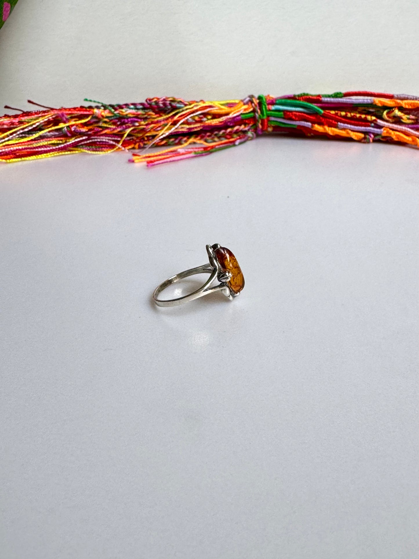 Anello argento 925 ambra misura 14 - 17AMB