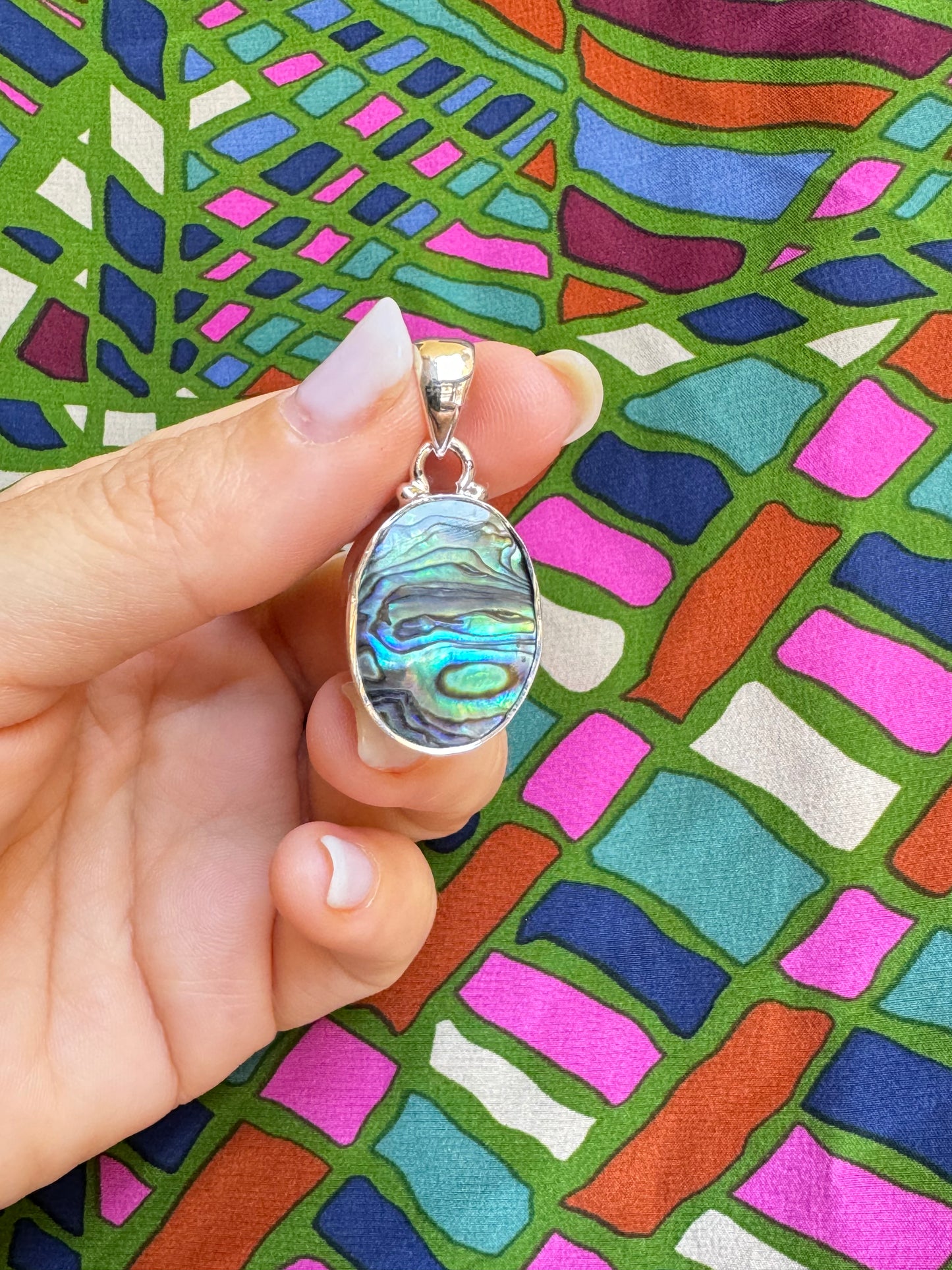 925 silver abalone C10 pendant