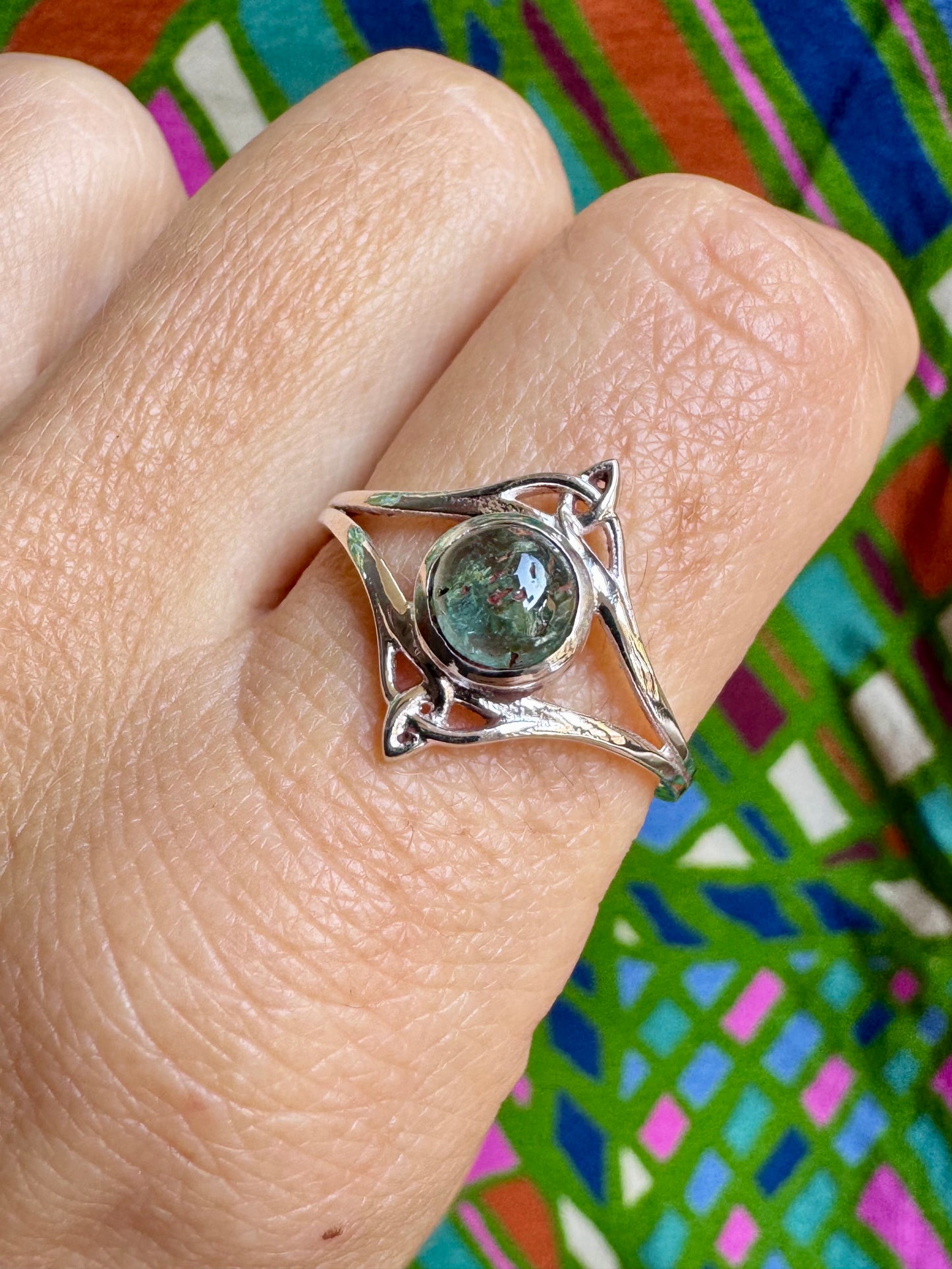 925 silver tourmaline ring size 22 - TA38