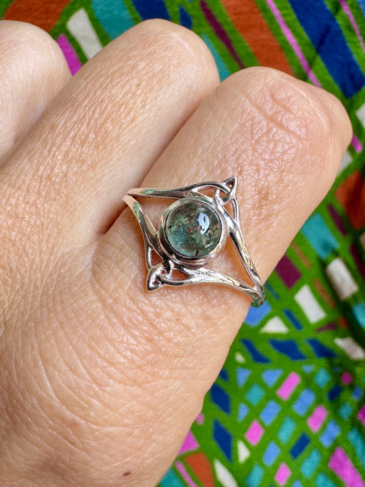 925 silver tourmaline ring size 22 - TA38