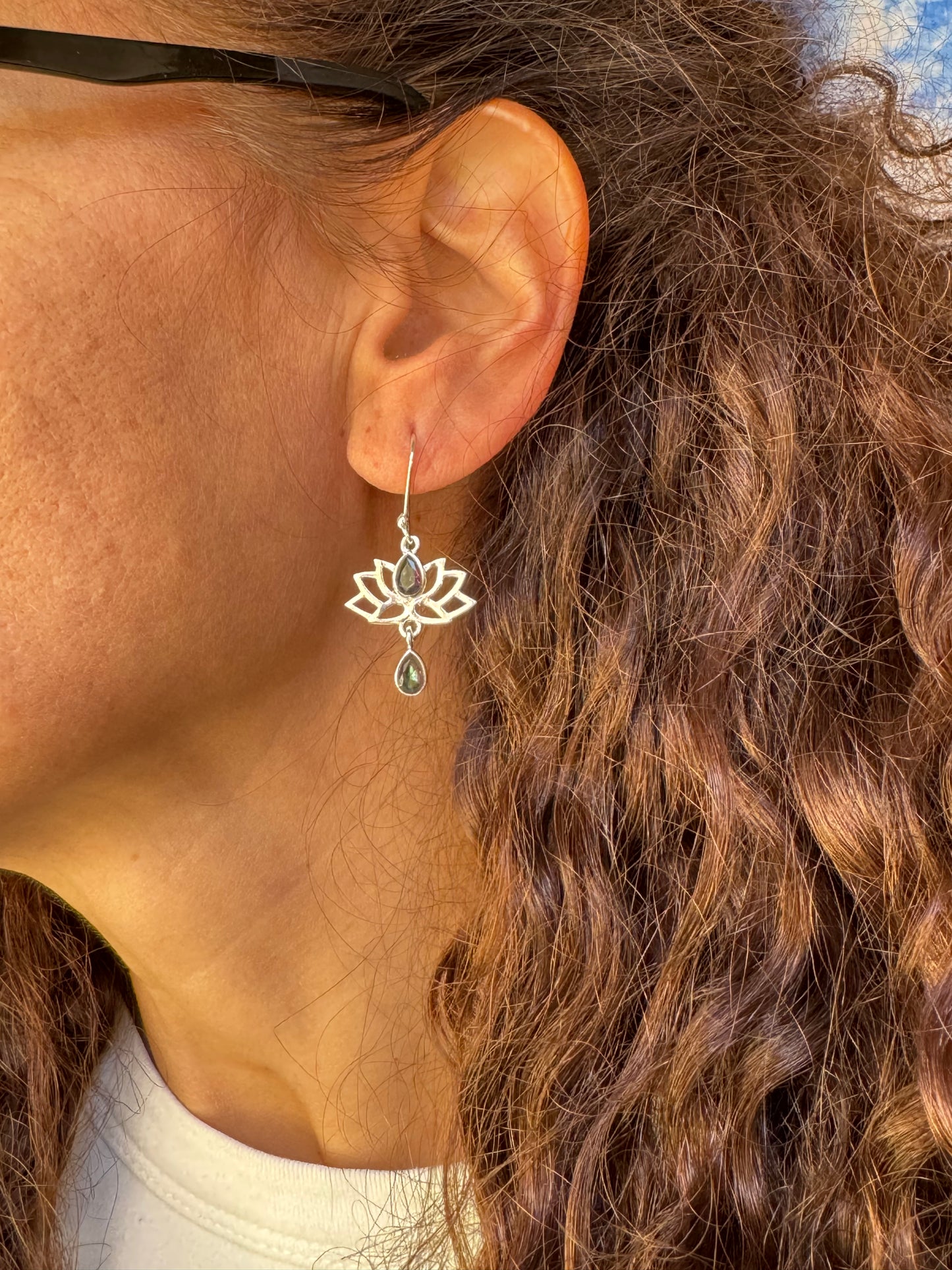 925 silver mystic stone earrings D23