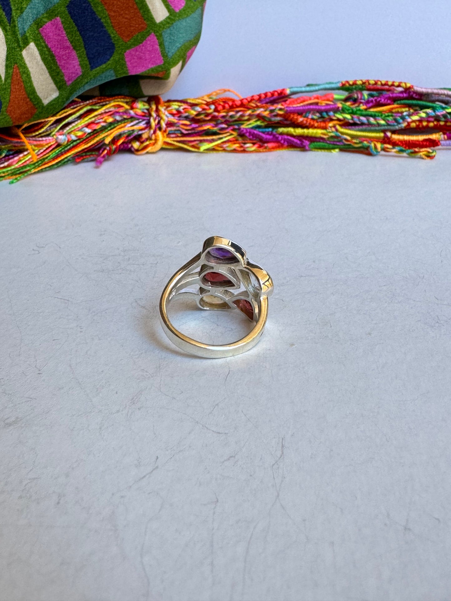 Anello argento 925 multi pietra misura 17 - MP4