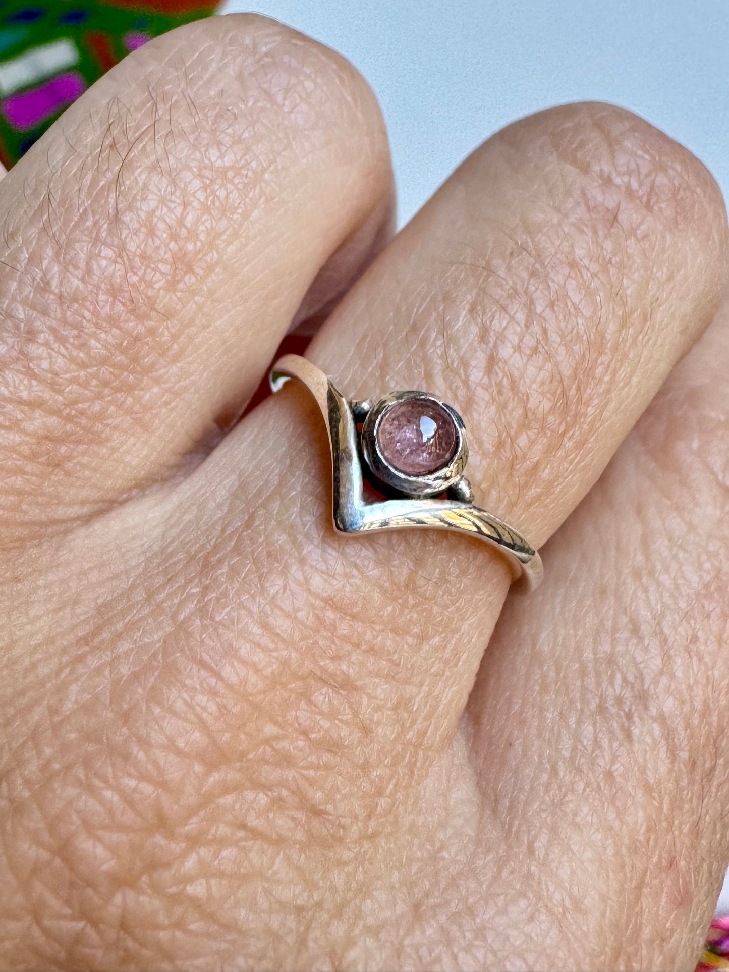 Anello argento 925 tormalina misura 14/15 - 22WE