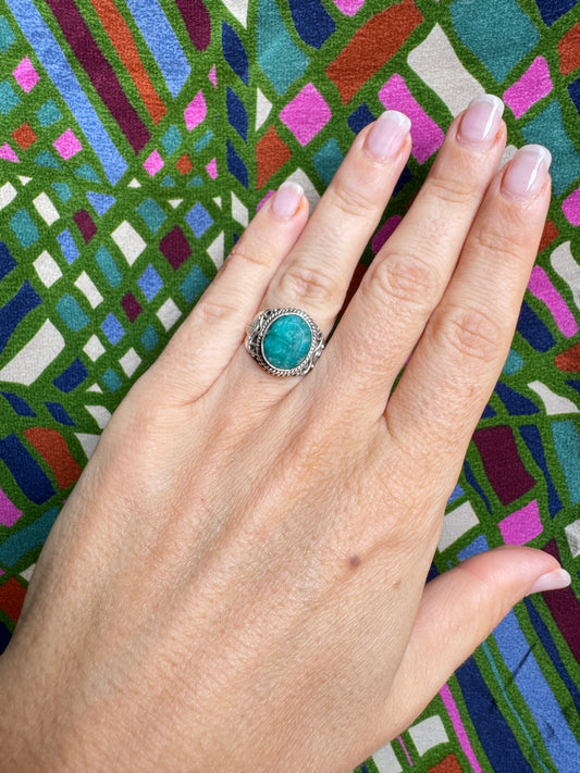 Anello argento 925 radice di smeraldo misura 14 - G61