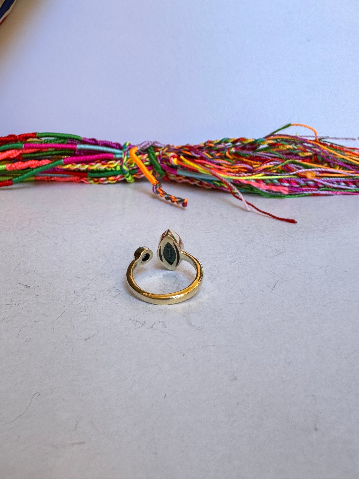 Anello boho dorato amazzonite