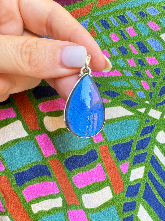 925 silver pendant labradorite C28