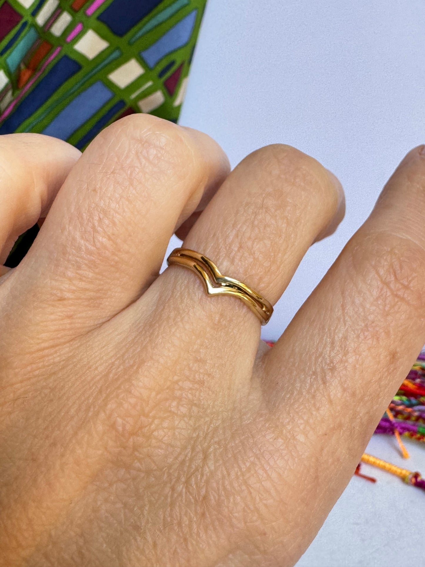 Anello boho dorato v