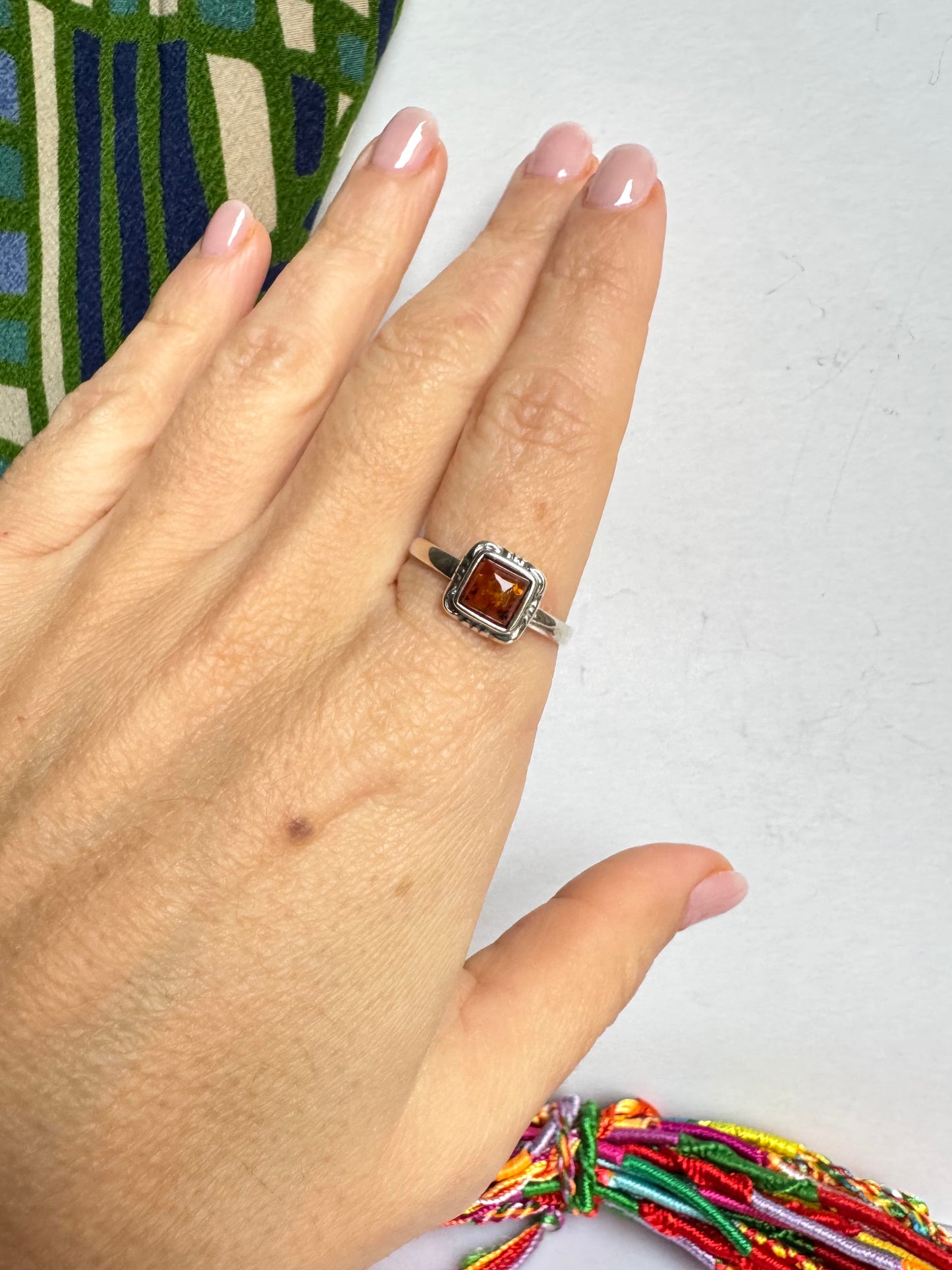 Anello argento 925 ambra misura 22 - 16AMB