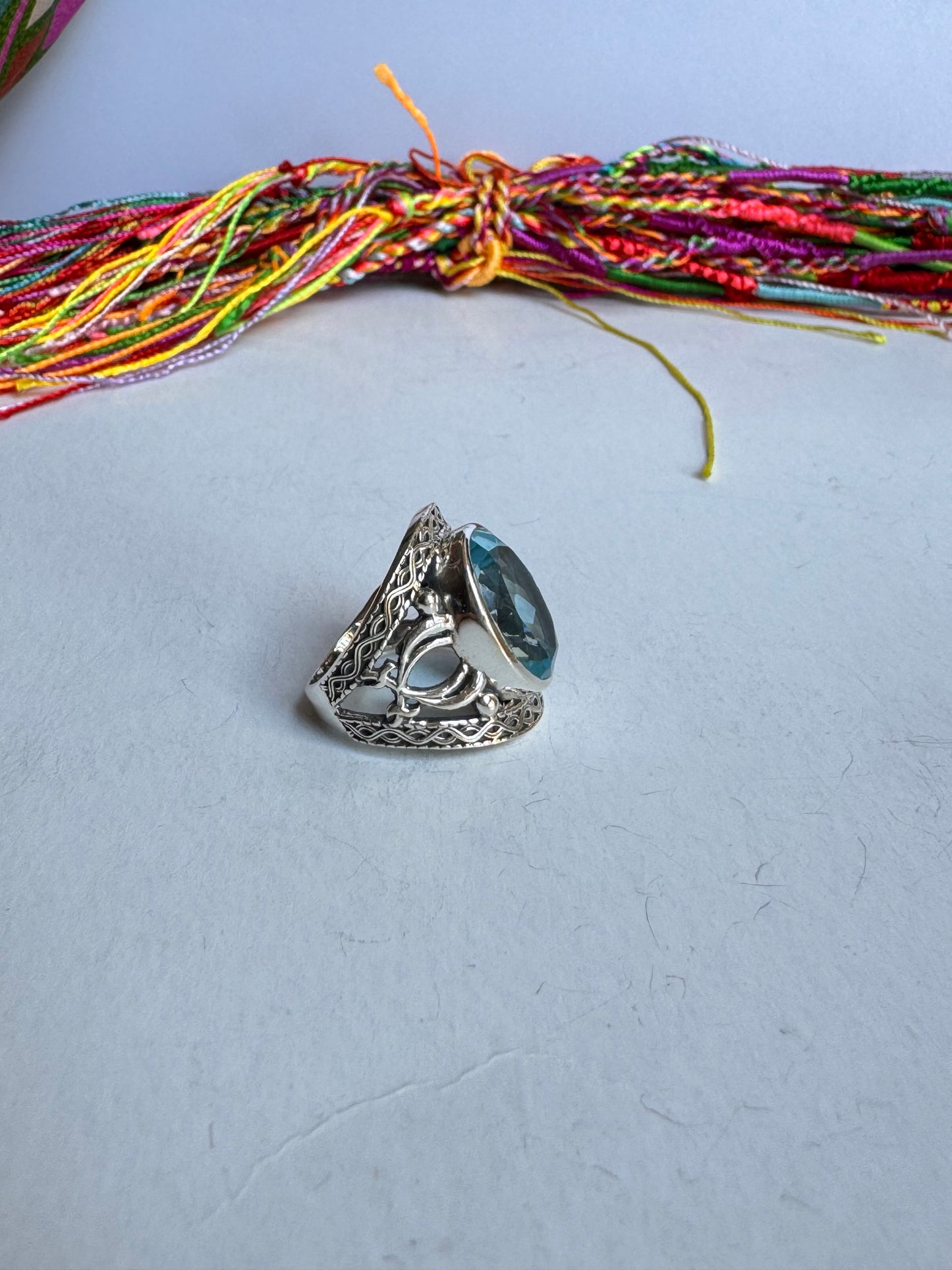 Anello argento 925 acquamarina misura 14/15 - 17AQ